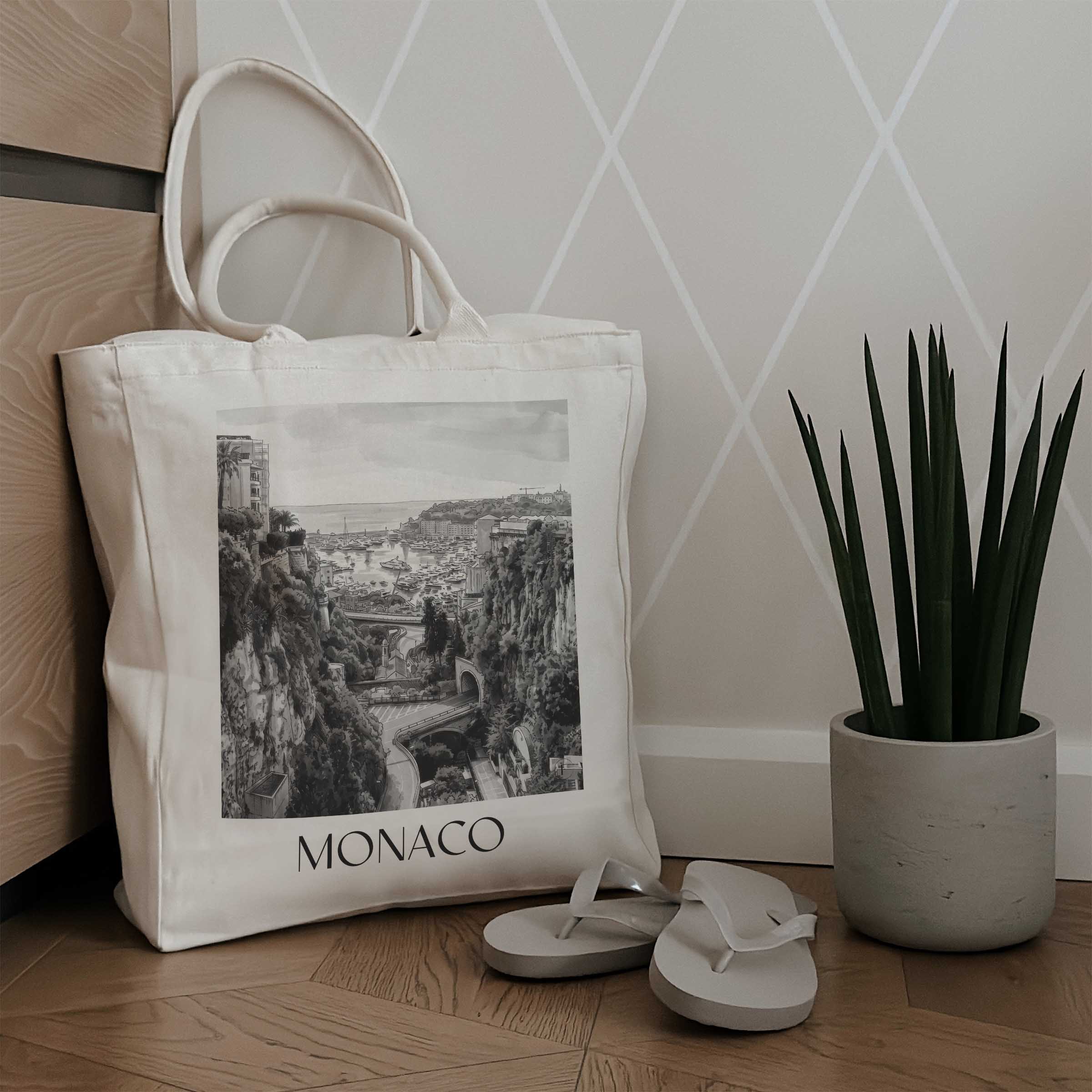 monaco-monaco-einkaufstasche-aquarell-schwarz-weiss