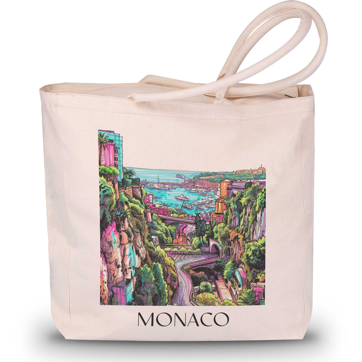 Monaco - Monaco Tote Bag - Einkaufstasche im Tag Graffiti Stil - favplace