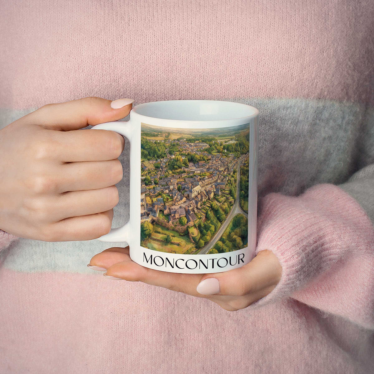 moncontour-côtes-d'armor-frankreich-kaffeebecher-aquarell