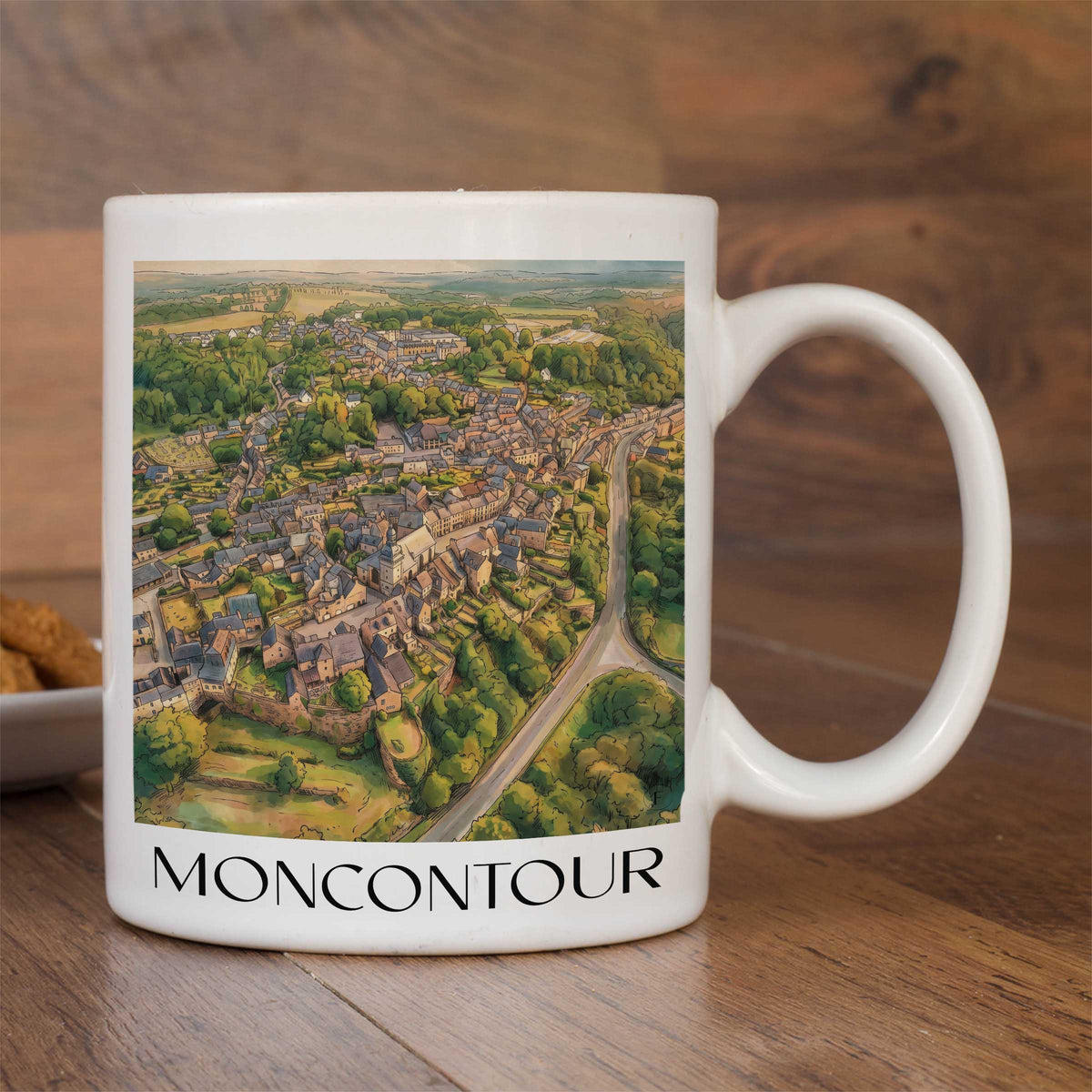 moncontour-côtes-d'armor-frankreich-kaffeebecher-aquarell