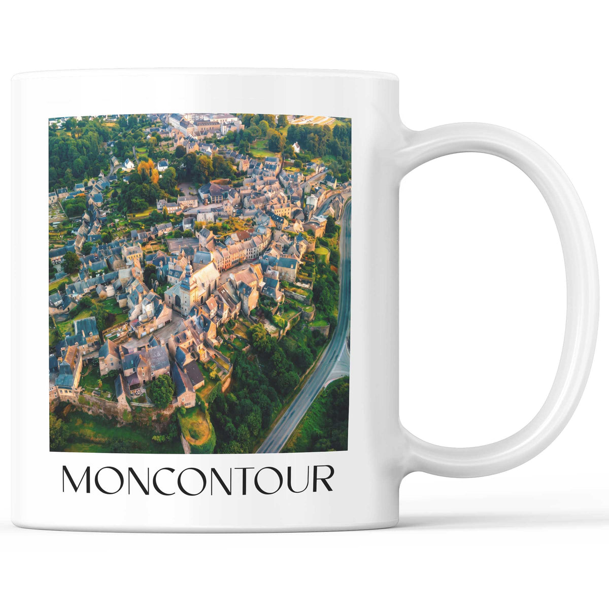 Moncontour Kaffeebecher - Côtes-d'Armor - Frankreich Becher - Kaffeetasse im Ölgemälde Stil - favplace