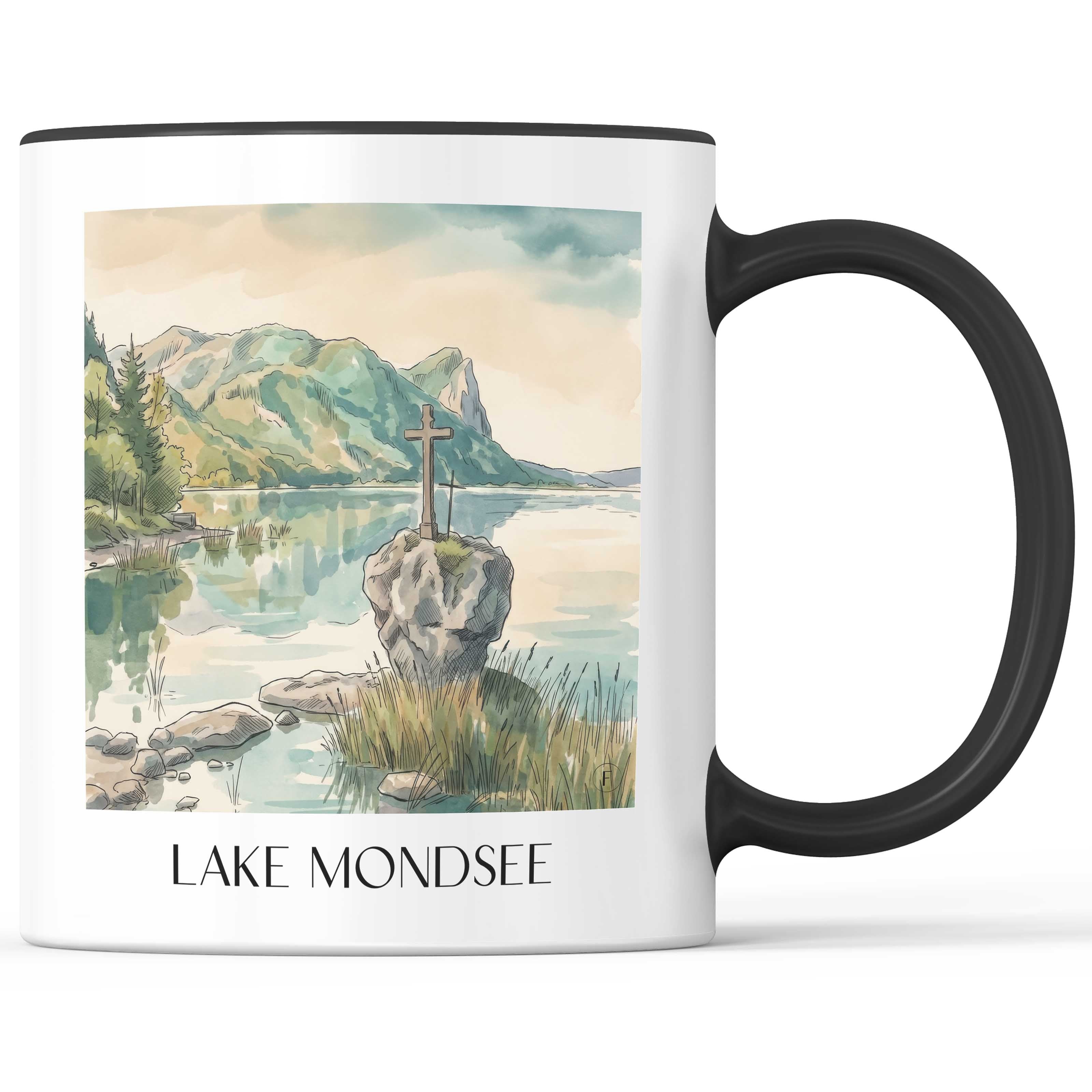 Mondsee Kaffeebecher - Österreich - Österreich Becher - Kaffeetasse im Aquarell Stil - favplace