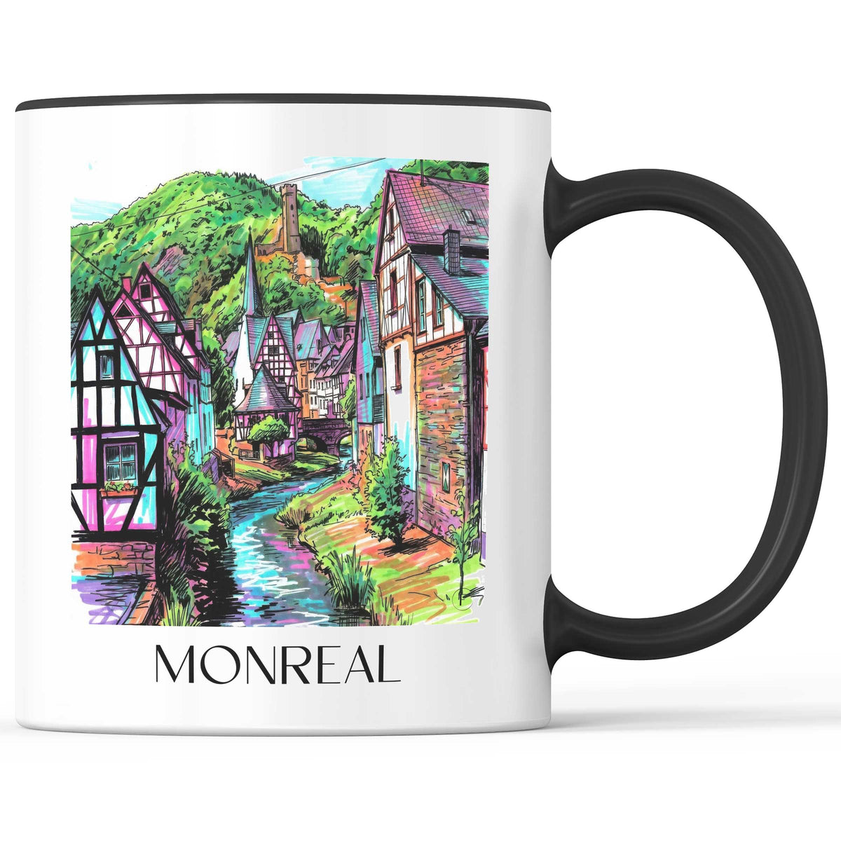 Monreal Kaffeebecher - Eifel - Deutschland Becher - Kaffeetasse im Tag Graffiti Stil - favplace