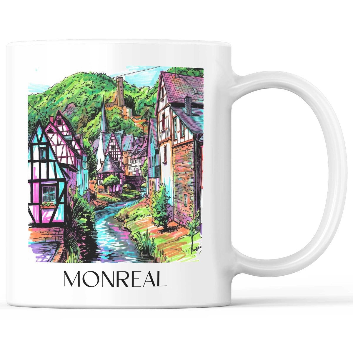 Monreal Kaffeebecher - Eifel - Deutschland Becher - Kaffeetasse im Tag Graffiti Stil - favplace