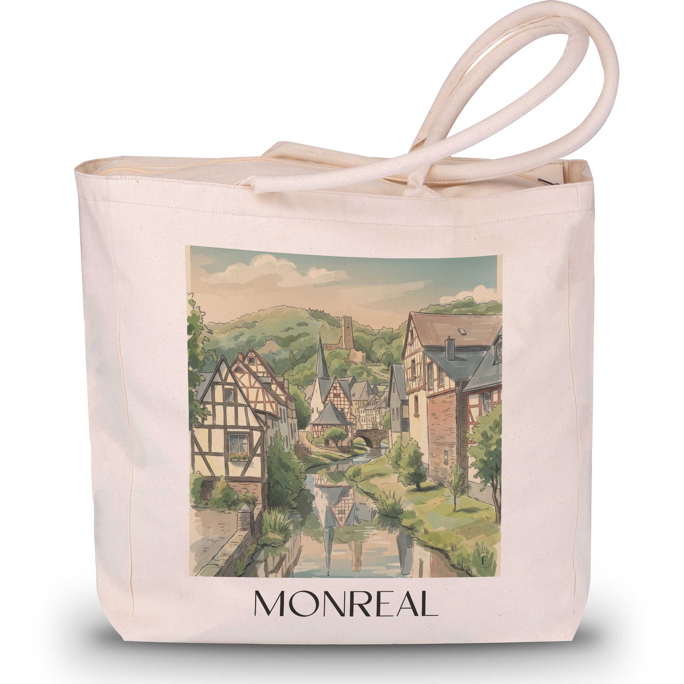 Monreal Shopping Tasche - Eifel - Deutschland Tote Bag - Einkaufstasche im Aquarell Stil - favplace