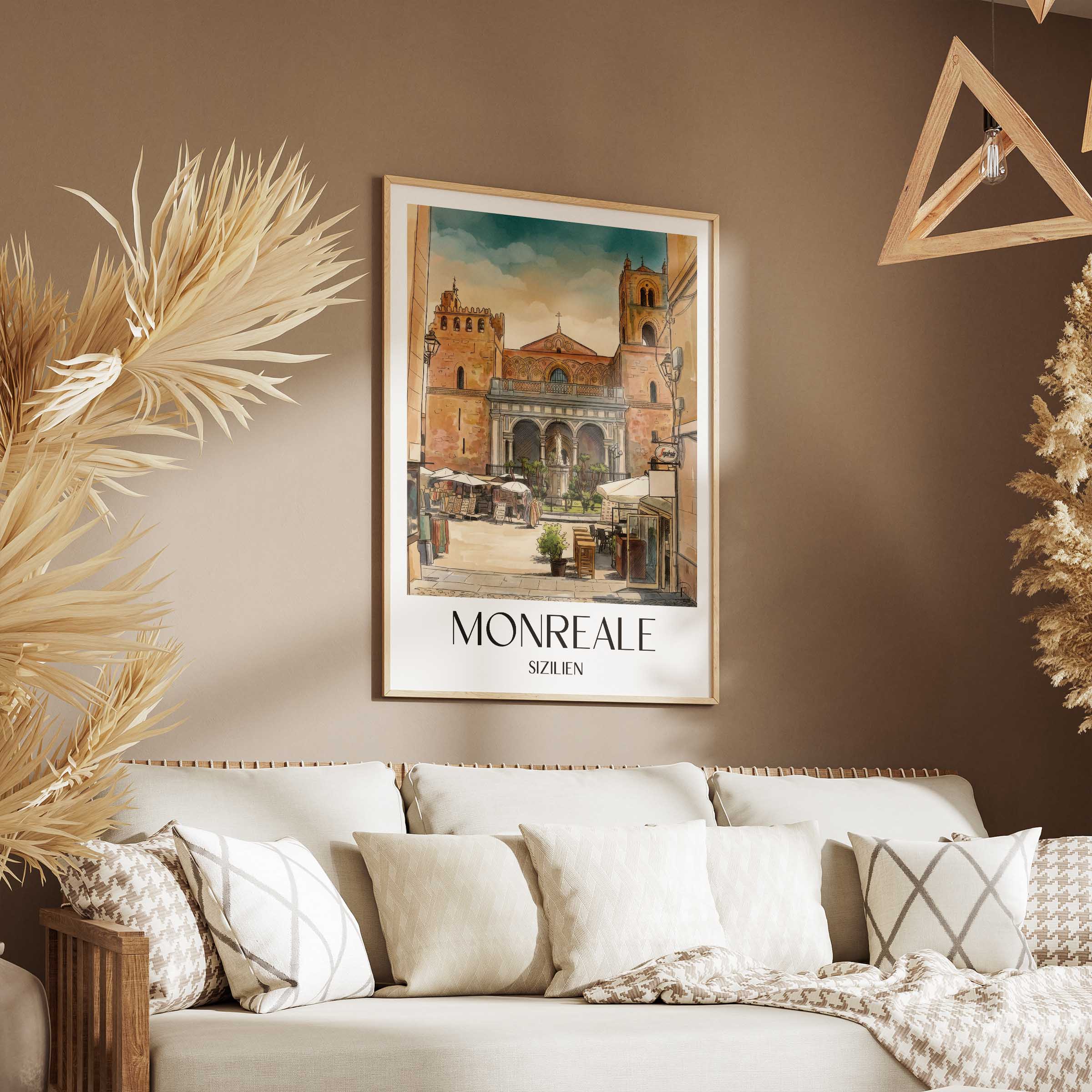 monreale-sizilien-italien-poster-aquarell
