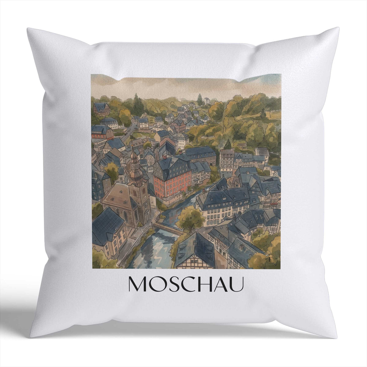 monschau-rureifel-deutschland-kissenbezug-aquarell
