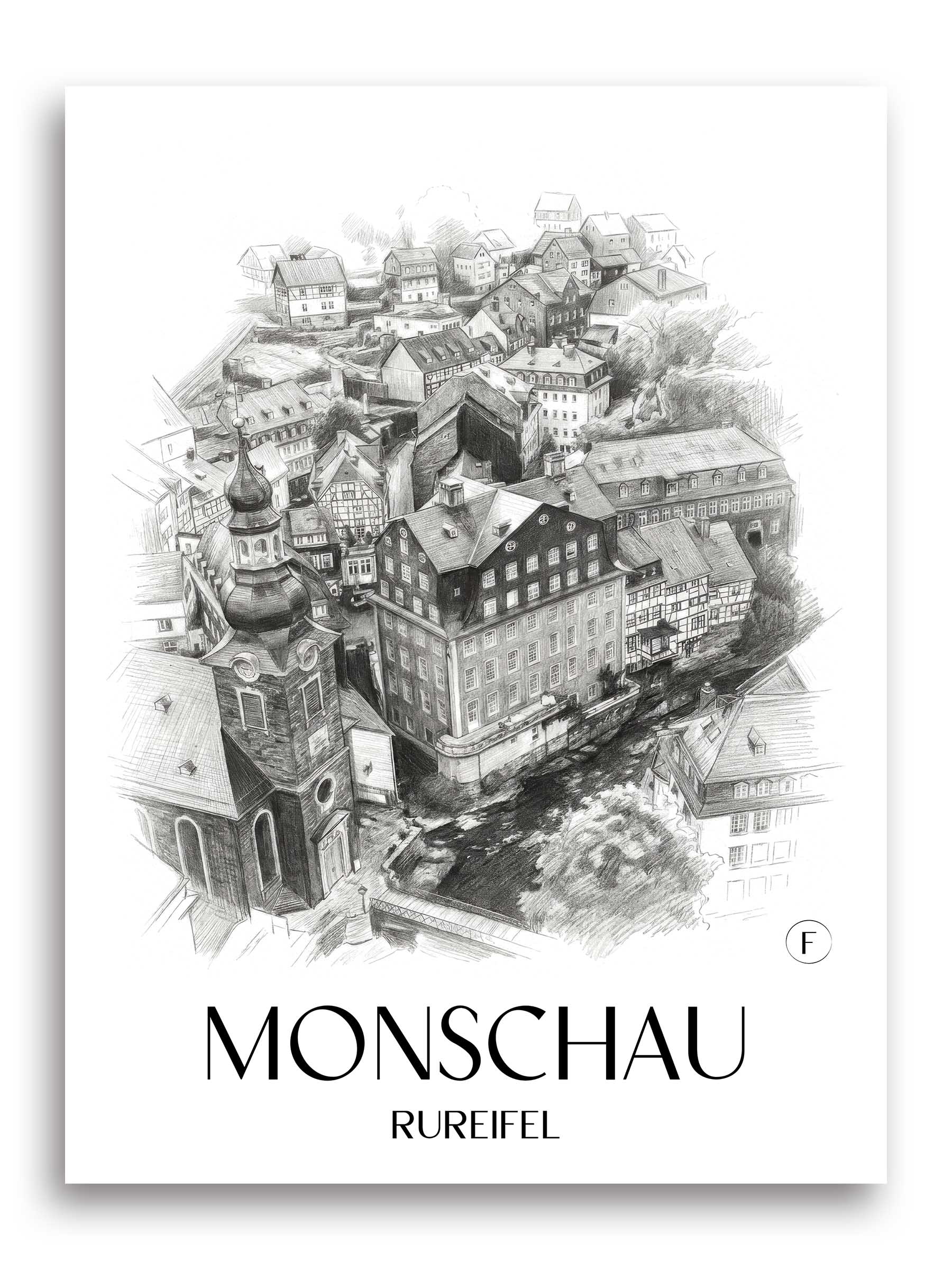 monschau-rureifel-deutschland-poster-bleistift-zeichnung-drawing