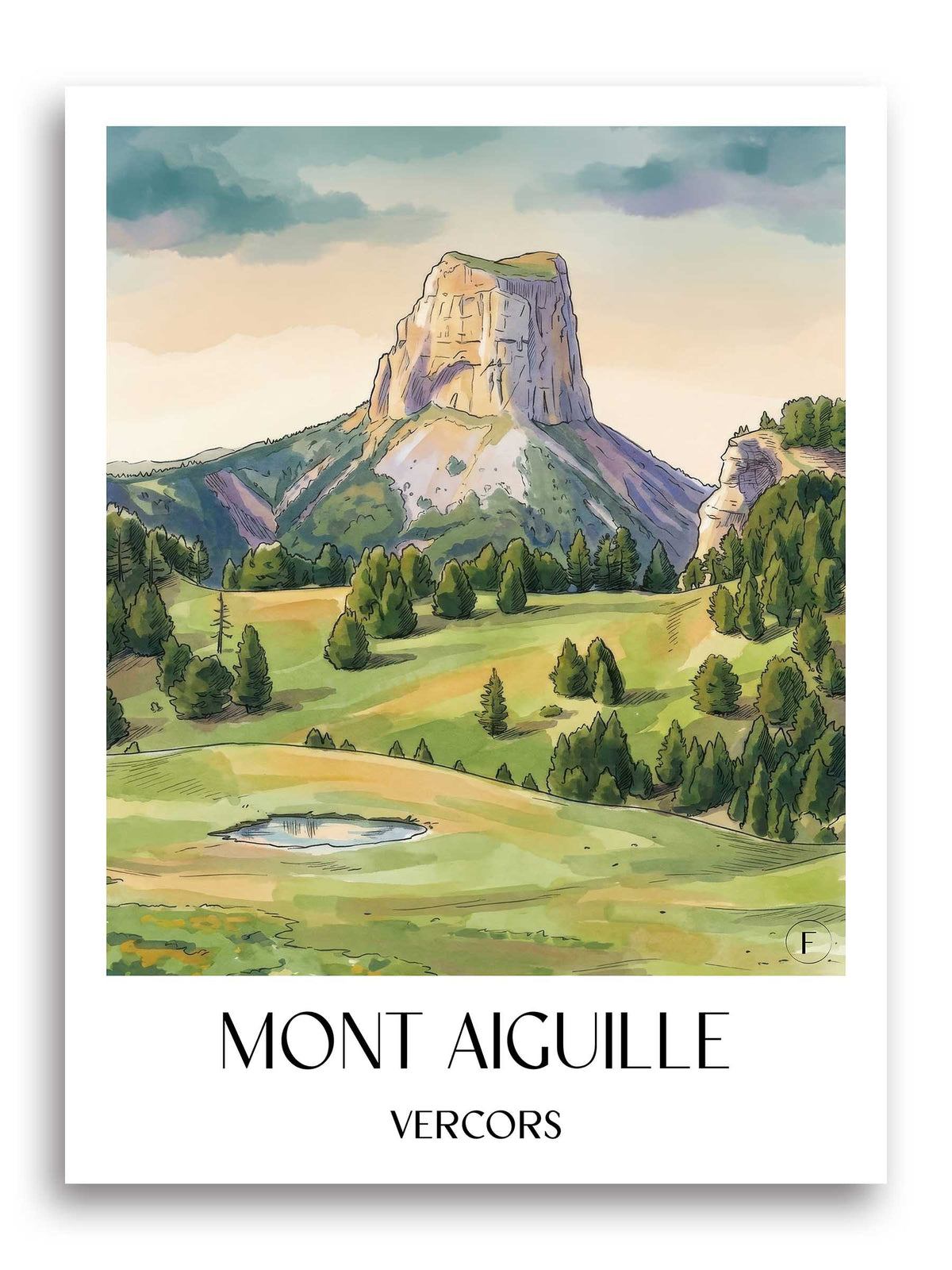 mont-aiguille-vercors-frankreich-poster-aquarell