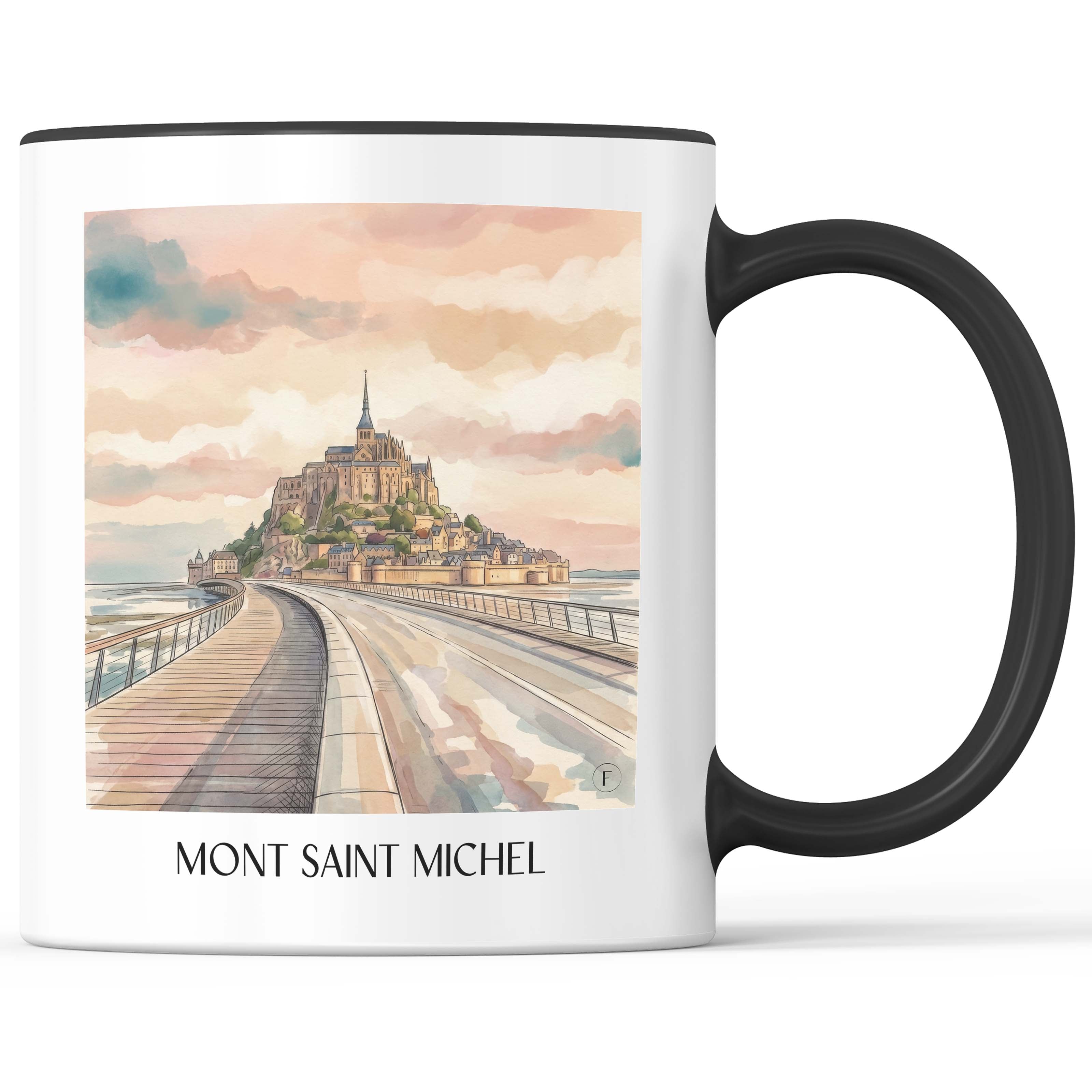 Mont Saint Michel - Frankreich Becher - Kaffeetasse im Aquarell Stil - favplace