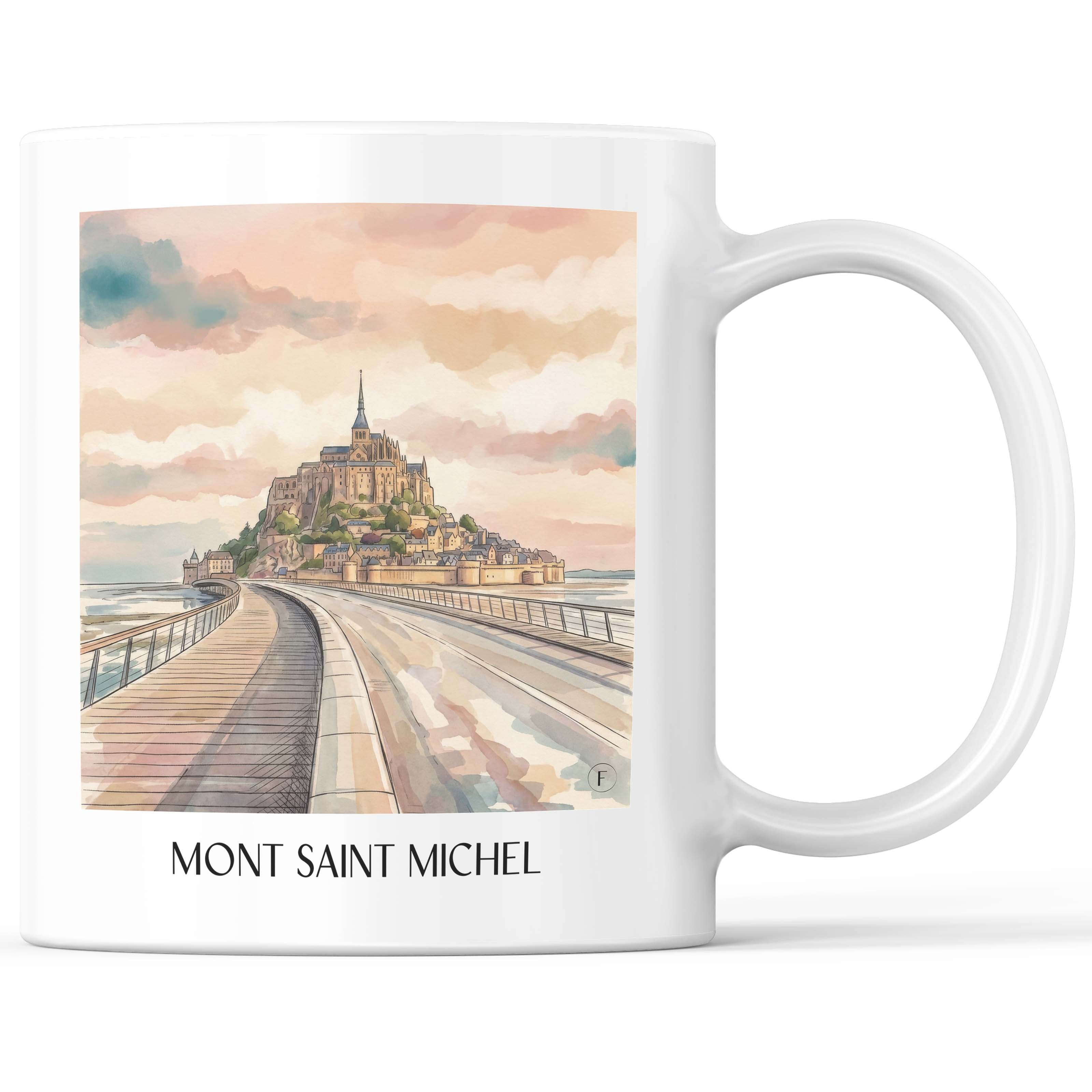 Mont Saint Michel - Frankreich Becher - Kaffeetasse im Aquarell Stil - favplace