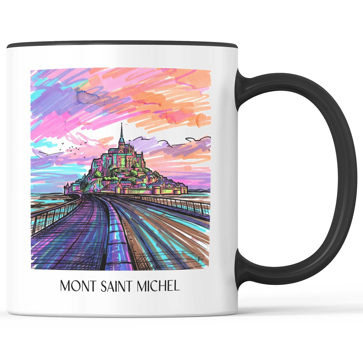 Mont Saint Michel - Frankreich Becher - Kaffeetasse im Tag Graffiti Stil - favplace
