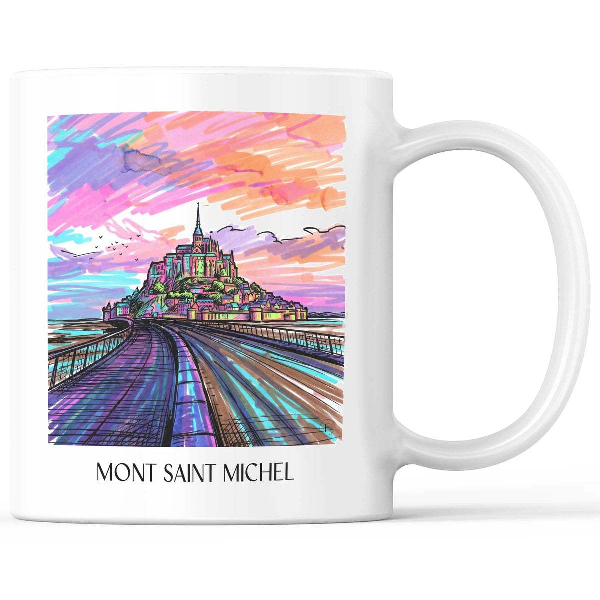 Mont Saint Michel - Frankreich Becher - Kaffeetasse im Tag Graffiti Stil - favplace