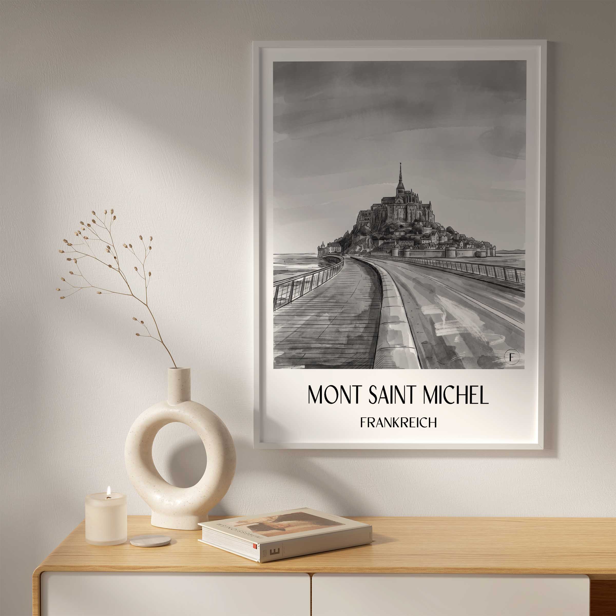 mont-saint-michel-frankreich-poster-aquarell-schwarz-weiss
