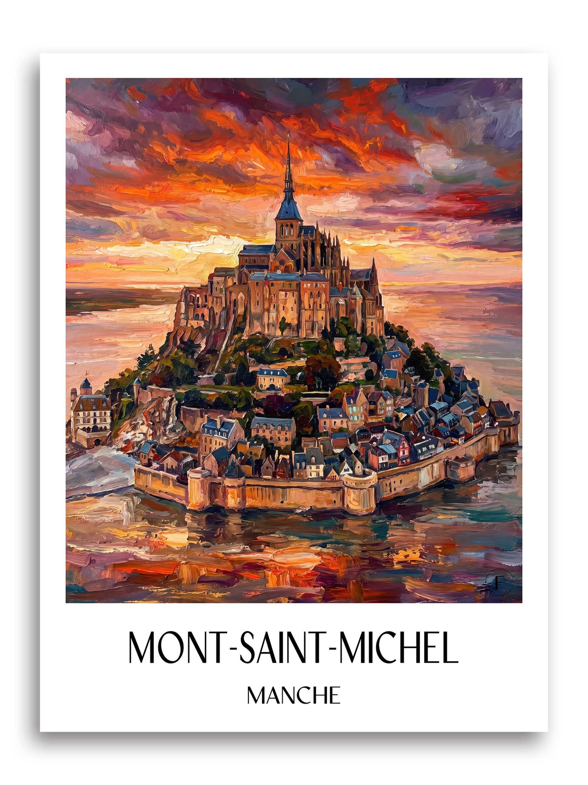 Mont-Saint-Michel Poster - Manche - Frankreich Kunstdruck - Ölgemälde von A4 bis A1 - favplace