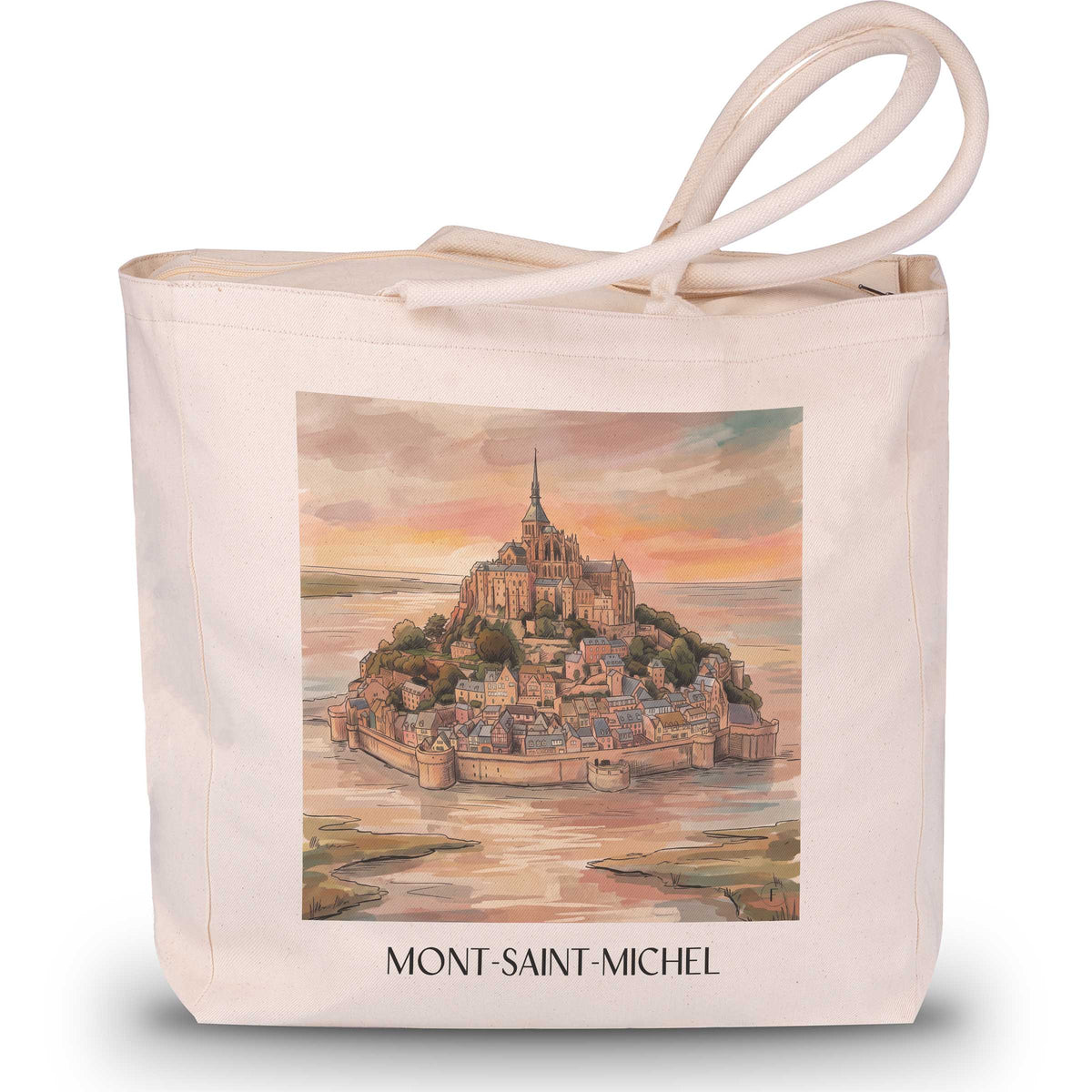mont-saint-michel-manche-frankreich-einkaufstasche-aquarell