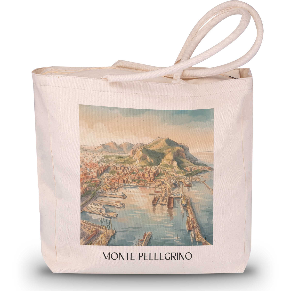 Monte Pellegrino Shopping Tasche - Palermo - Italien Tote Bag - Einkaufstasche im Aquarell Stil - favplace