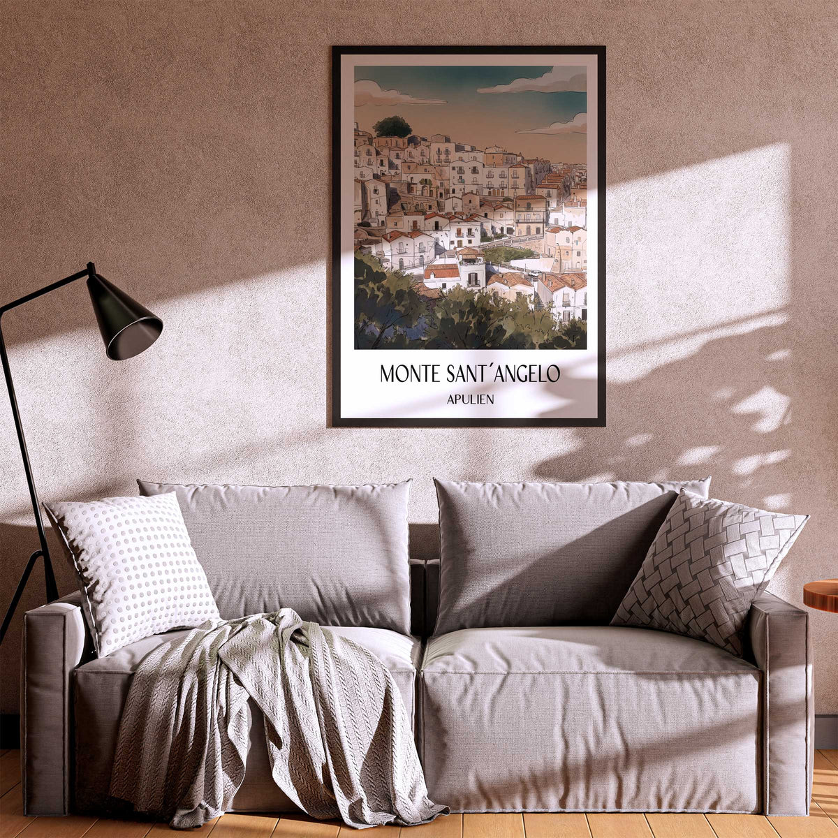monte-sant´angelo-apulien-italien-poster-aquarell