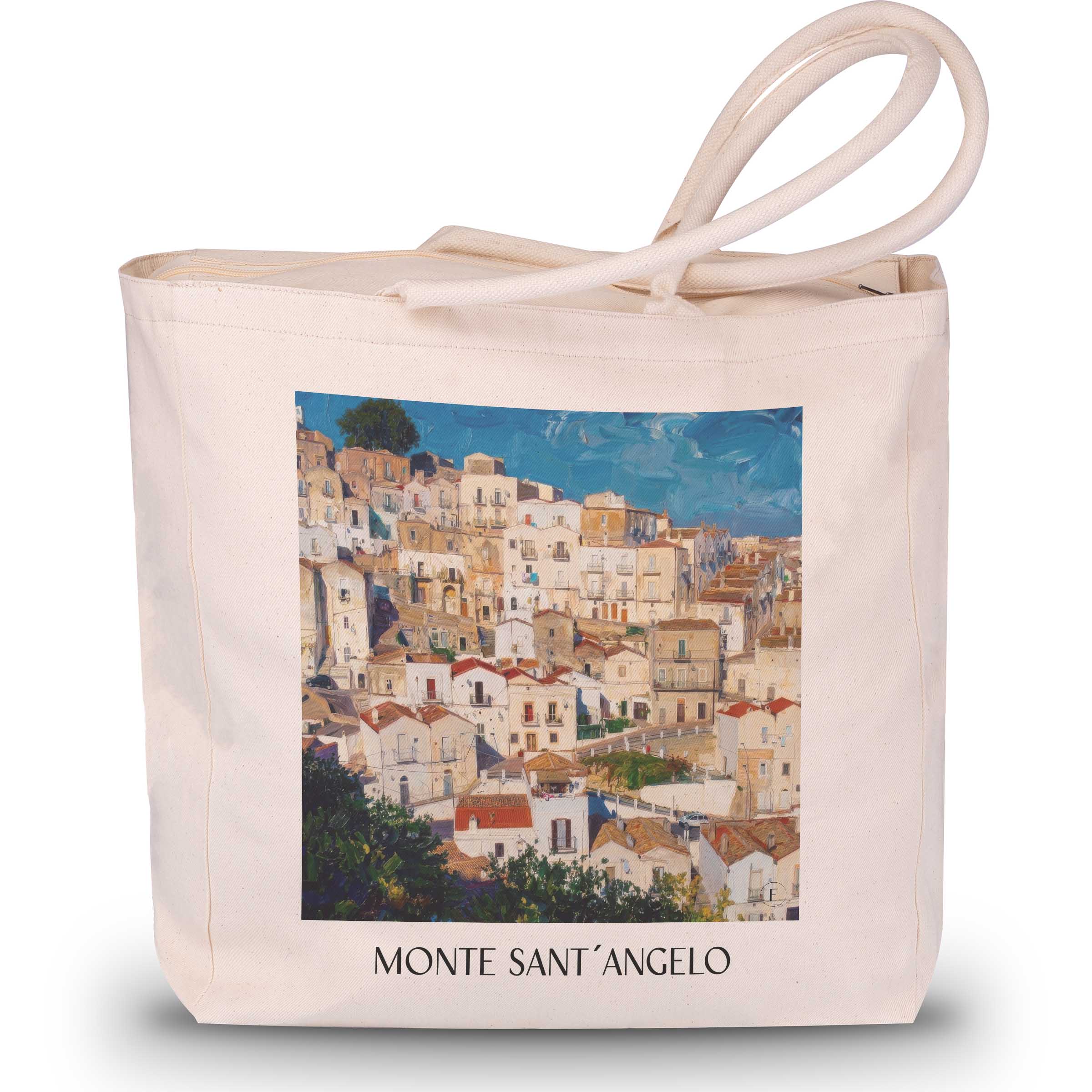 monte-sant´angelo-apulien-italien-einkaufstasche-oil-painting-oelgemaelde