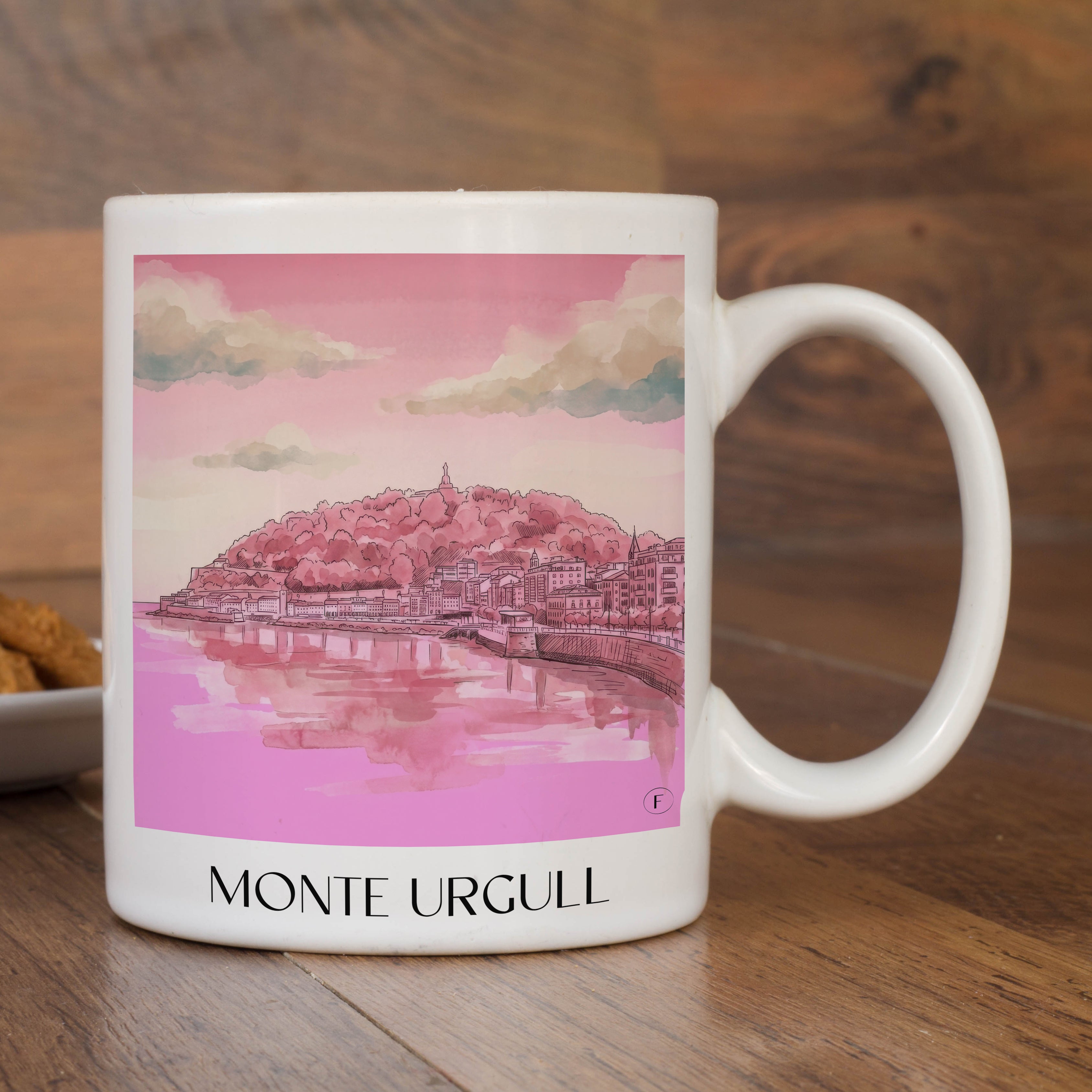 monte-urgull-san-sebastián-spanien-kaffeebecher-aquarell-pink-rosa