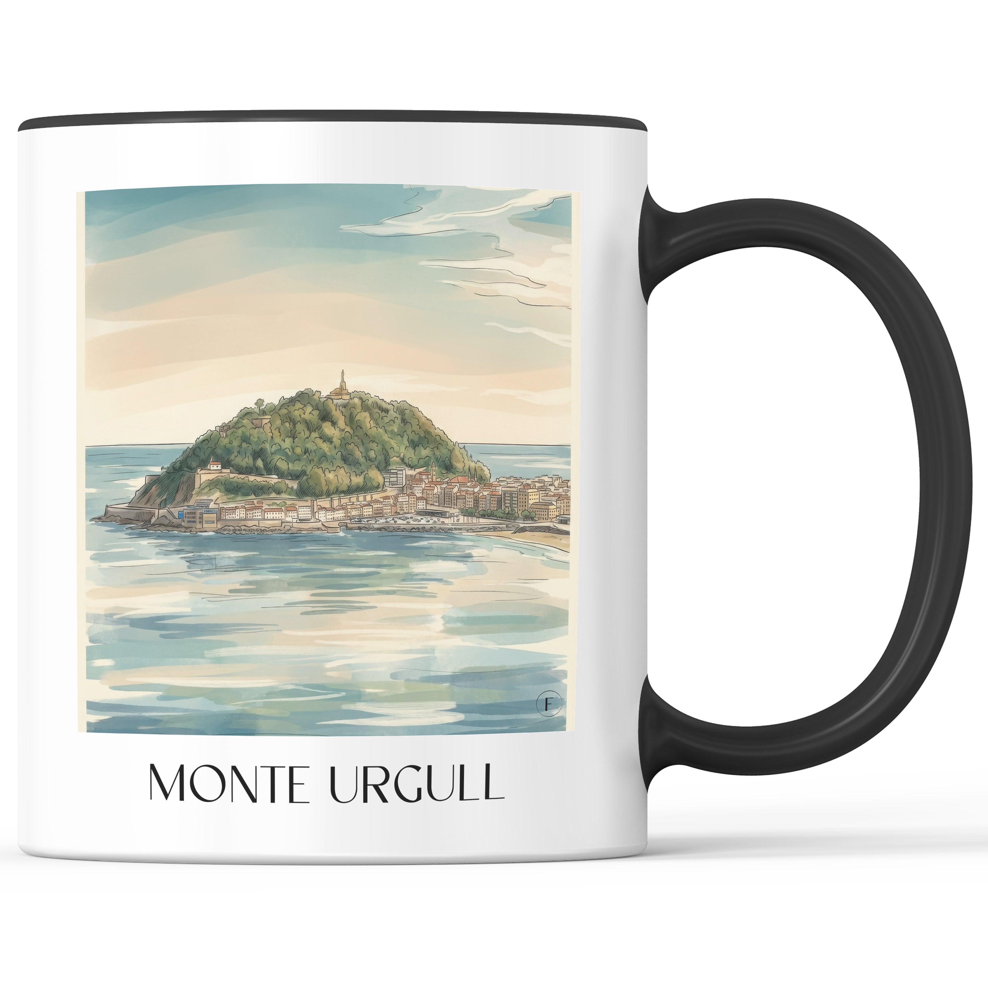 monte-urgull-san-sebastián-spanien-kaffeebecher-aquarell