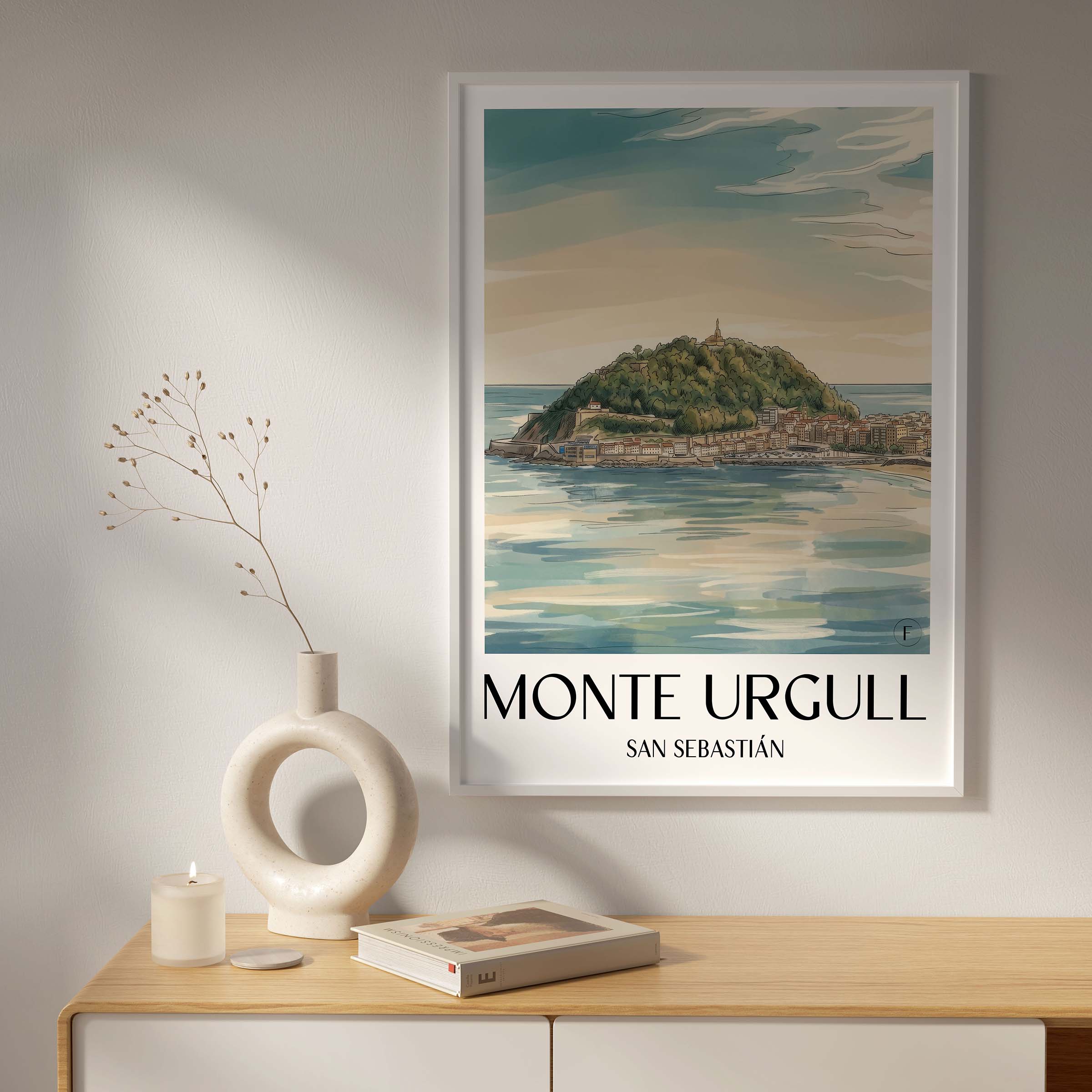 monte-urgull-san-sebastián-spanien-poster-aquarell