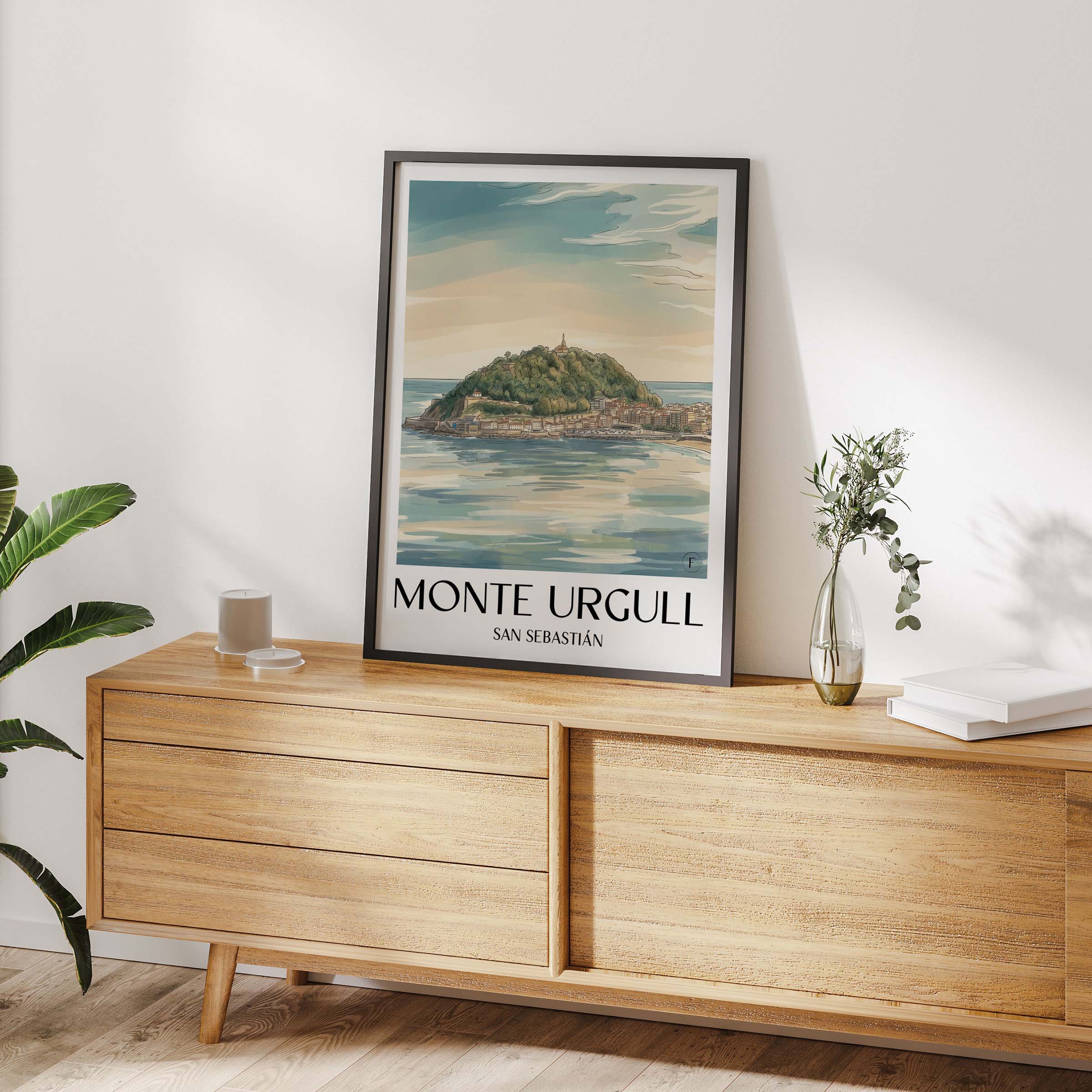 monte-urgull-san-sebastián-spanien-poster-aquarell