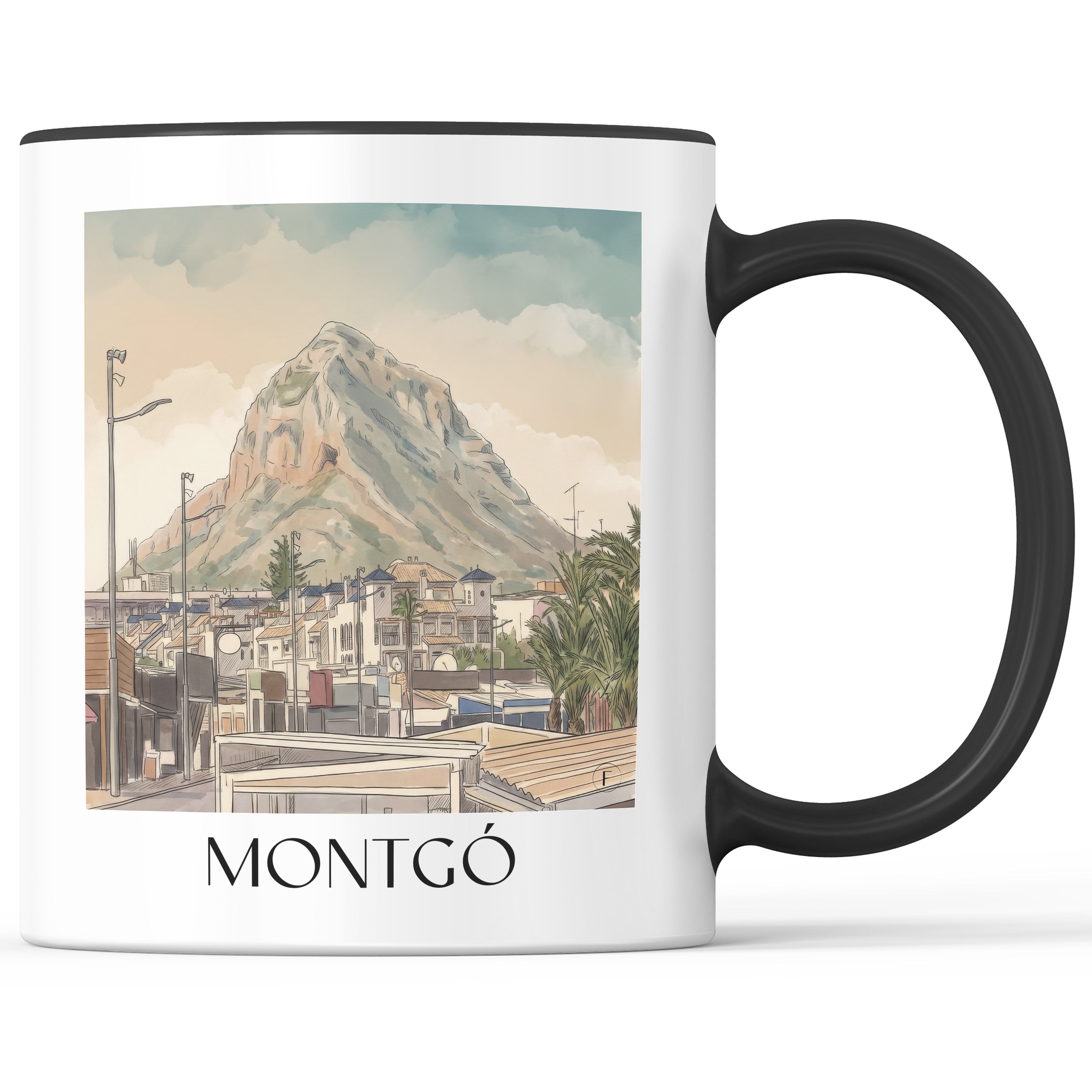 montgó-dénia-spanien-kaffeebecher-aquarell