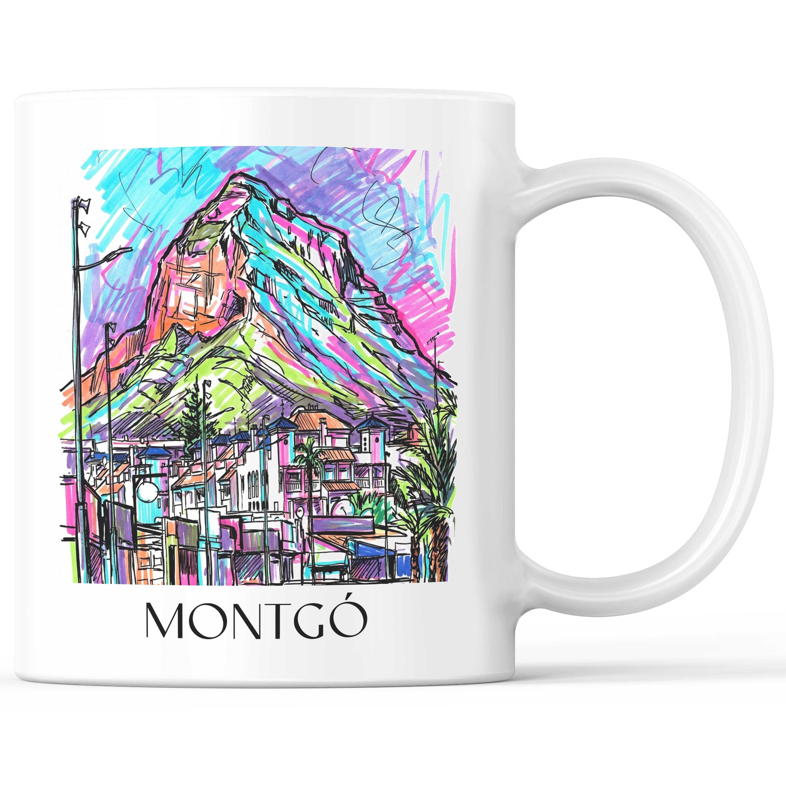 Montgó Kaffeebecher - Dénia - Spanien Becher - Kaffeetasse im Tag Graffiti Stil - favplace