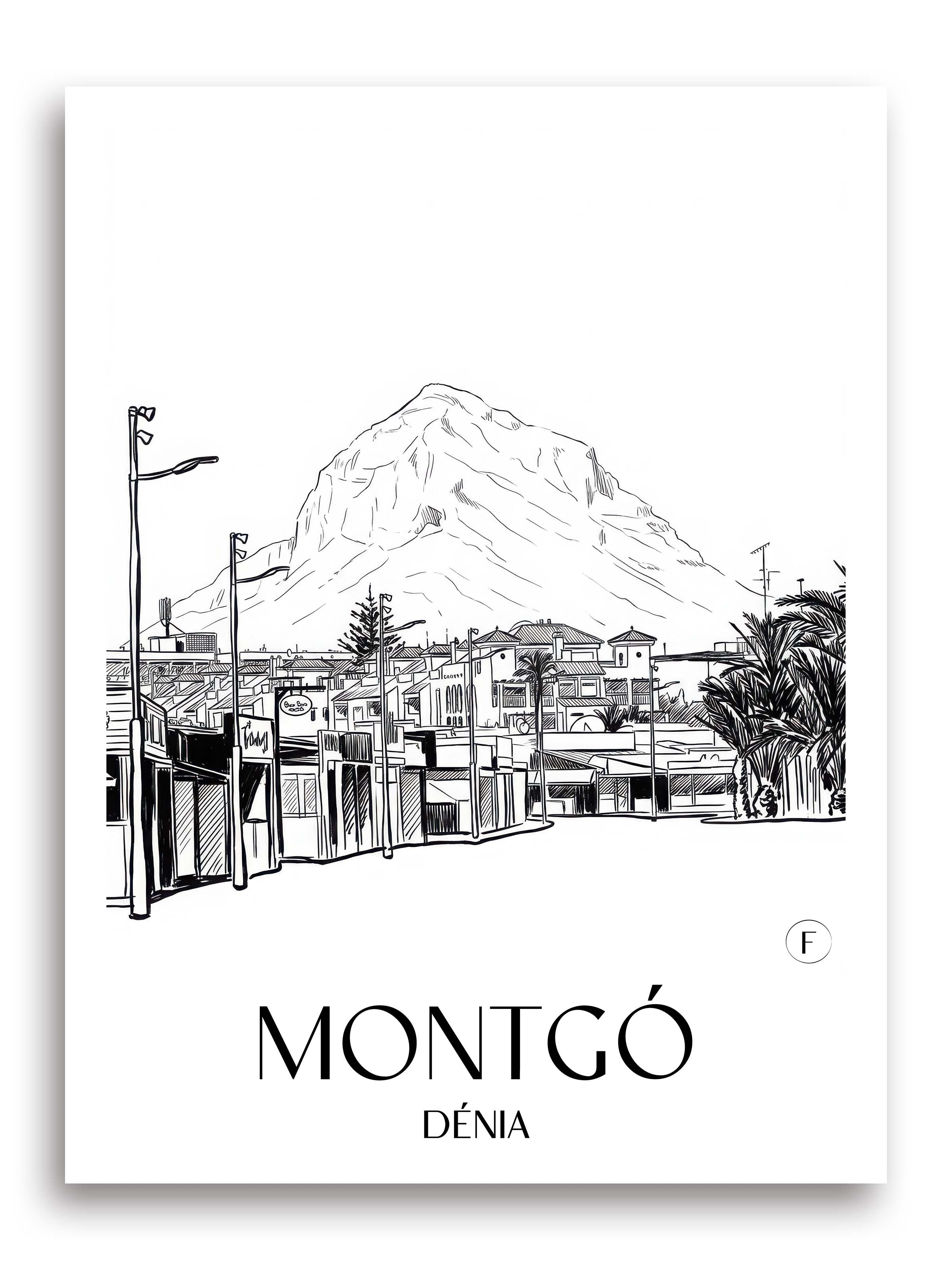 montgó-dénia-spanien-poster-skizze