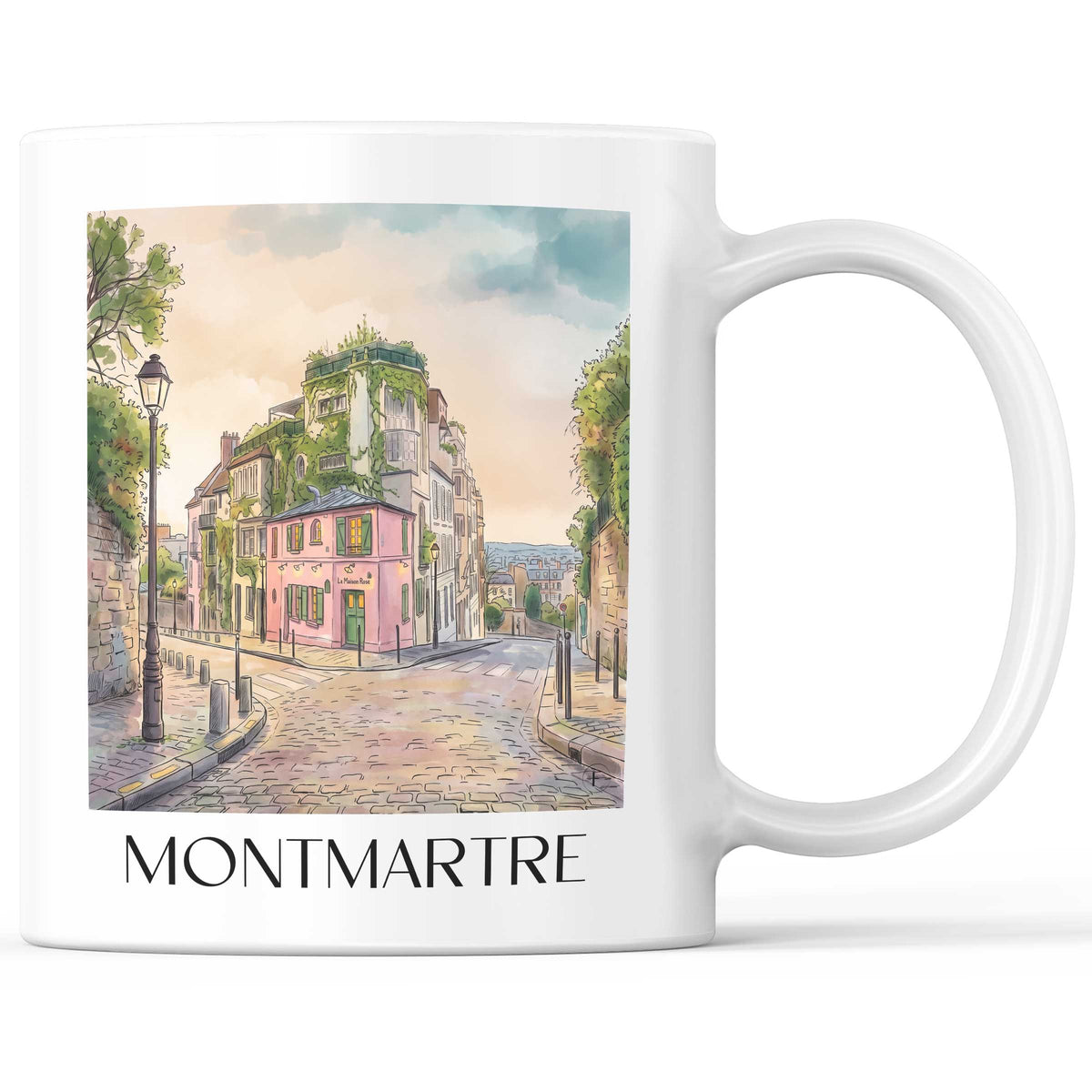 Montmartre Kaffeebecher - Paris - Frankreich Becher - Kaffeetasse im Aquarell Stil