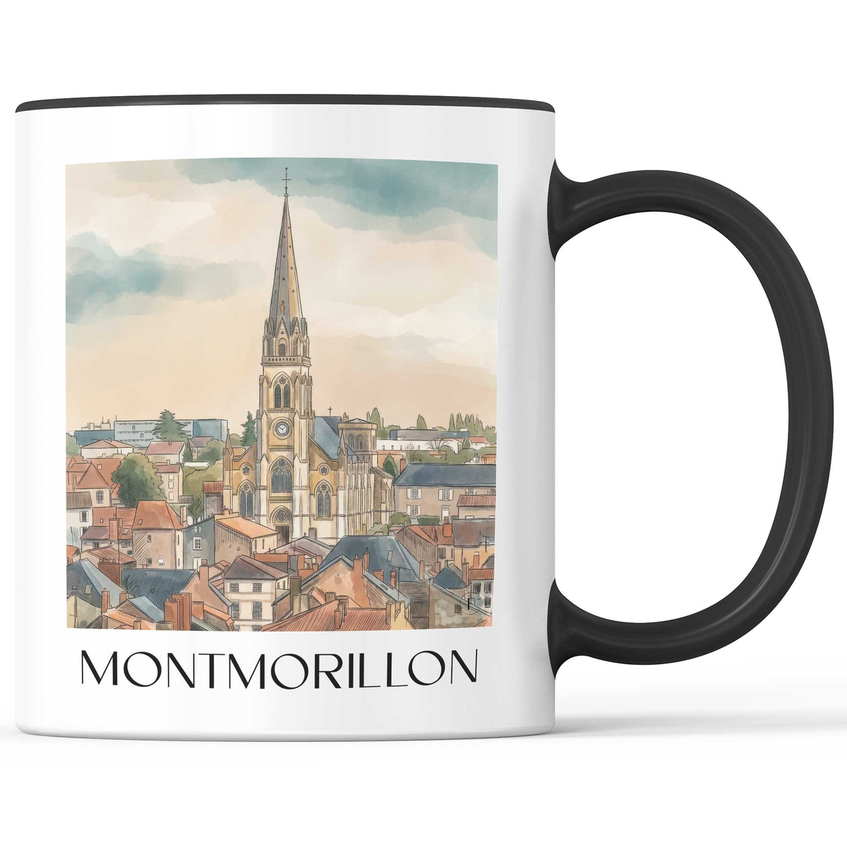 montmorillon-vienne-frankreich-kaffeebecher-aquarell