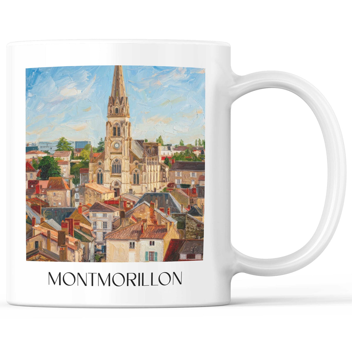 Montmorillon Kaffeebecher - Vienne - Frankreich Becher - Kaffeetasse im Ölgemälde Stil - favplace