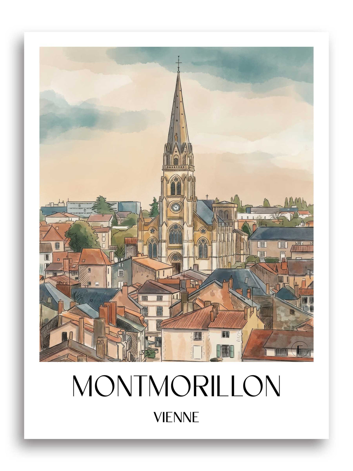 montmorillon-vienne-frankreich-poster-aquarell