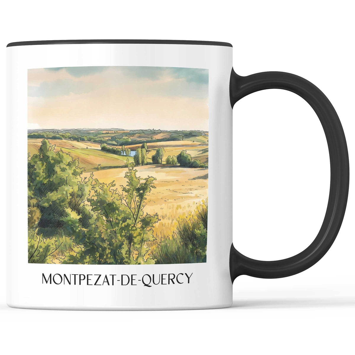 montpezat-de-quercy-okzitanien-frankreich-kaffeebecher-aquarell