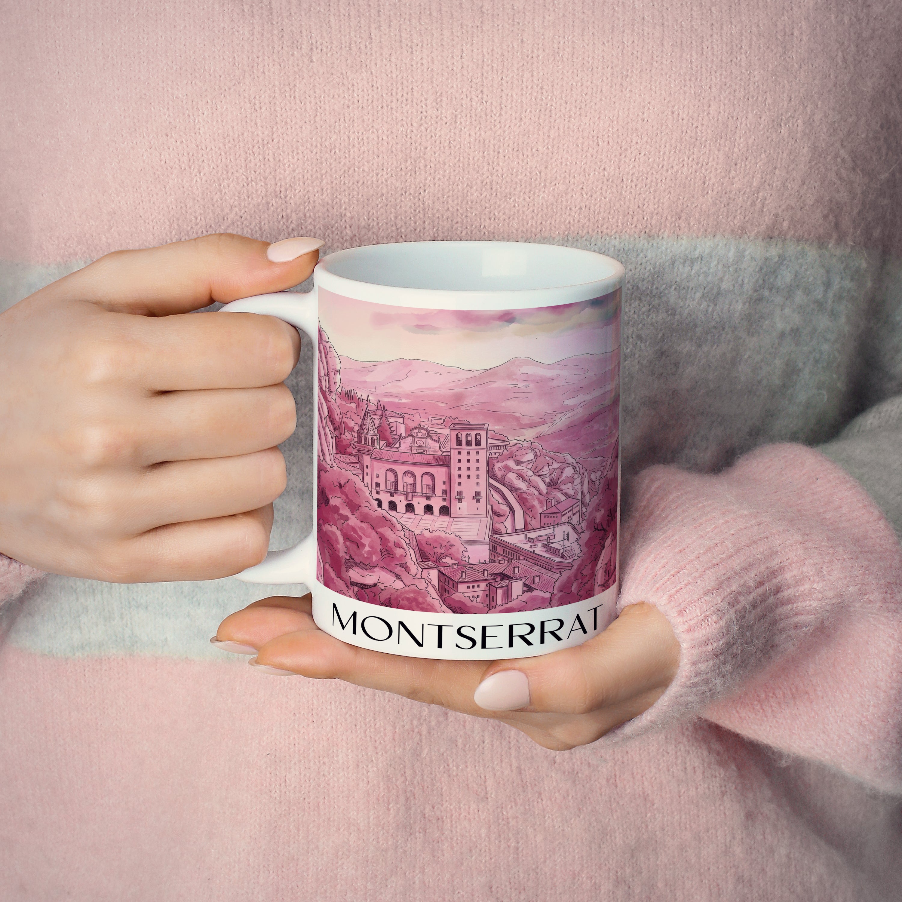 montserrat-spanien-montserrat-und-spanien-kaffeebecher-aquarell-pink-rosa