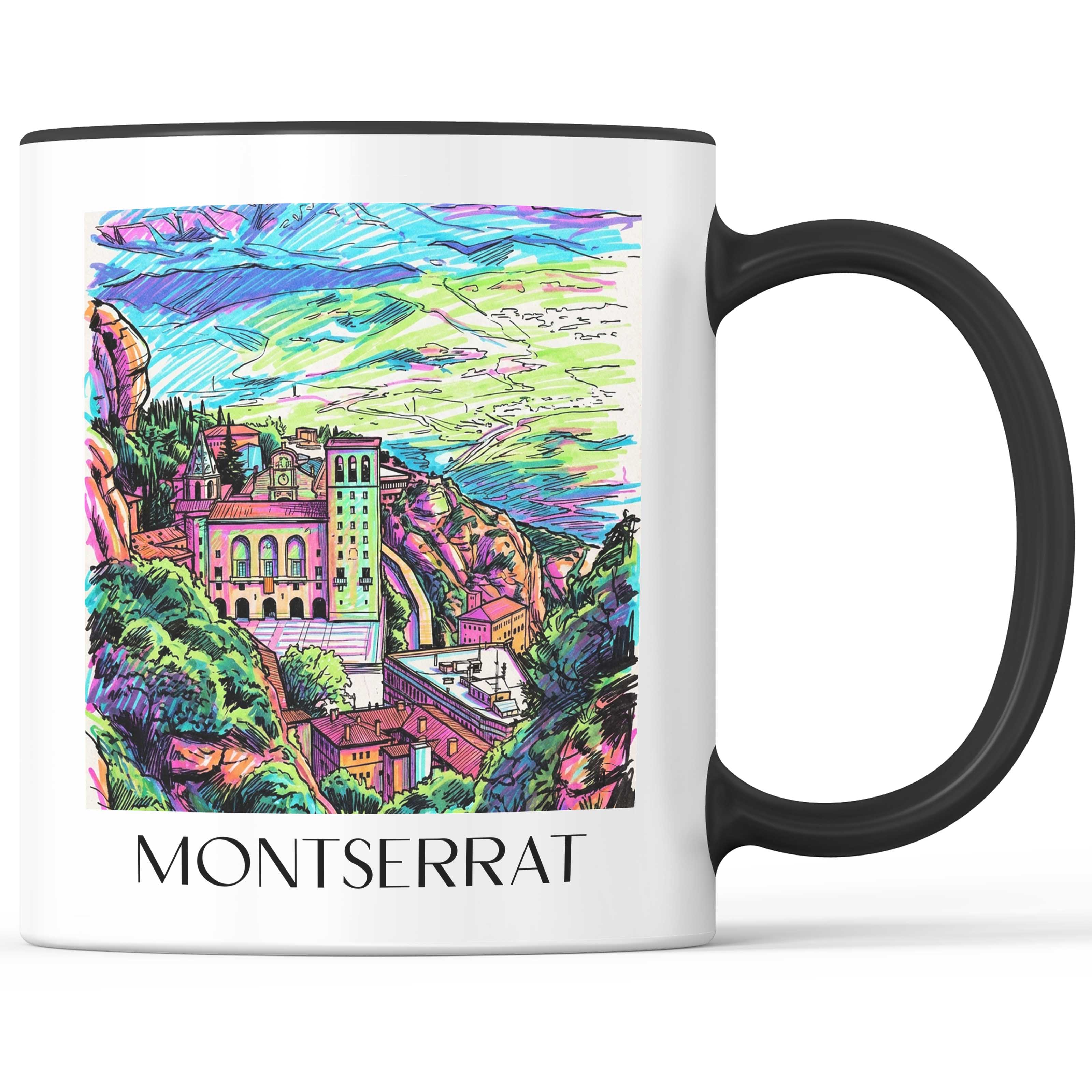 Montserrat Kaffeebecher - Spanien - Montserrat und Spanien Becher - Kaffeetasse im Tag Graffiti Stil - favplace