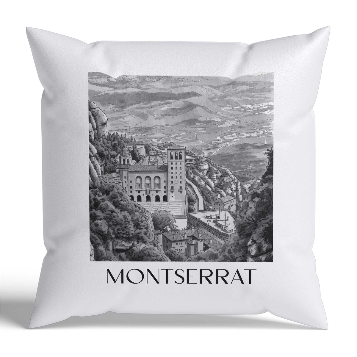 montserrat-spanien-spanien-kissenbezug-aquarell-schwarz-weiss