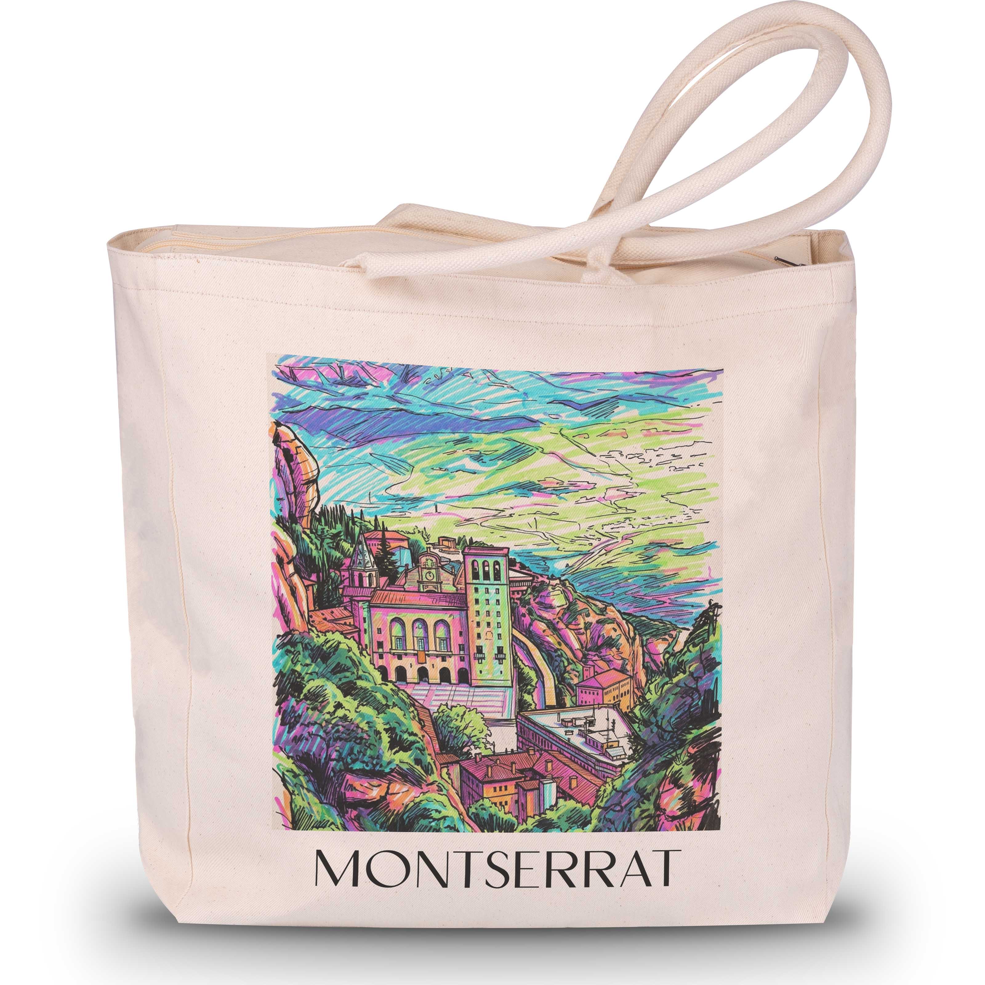 Montserrat Shopping Tasche - Spanien - Montserrat und Spanien Tote Bag - Einkaufstasche im Tag Graffiti Stil - favplace