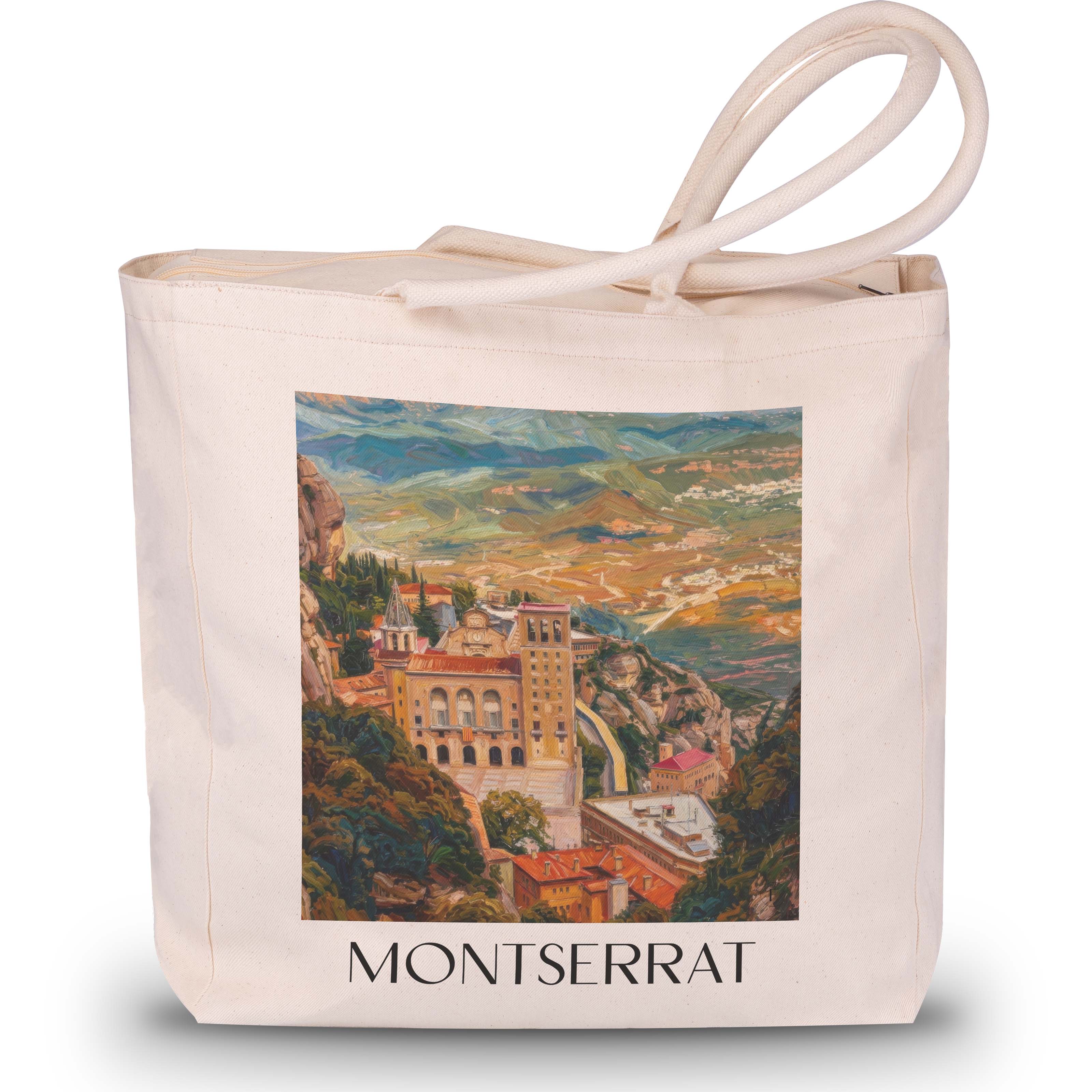 montserrat-spanien-montserrat-und-spanien-einkaufstasche-oil-painting-oelgemaelde
