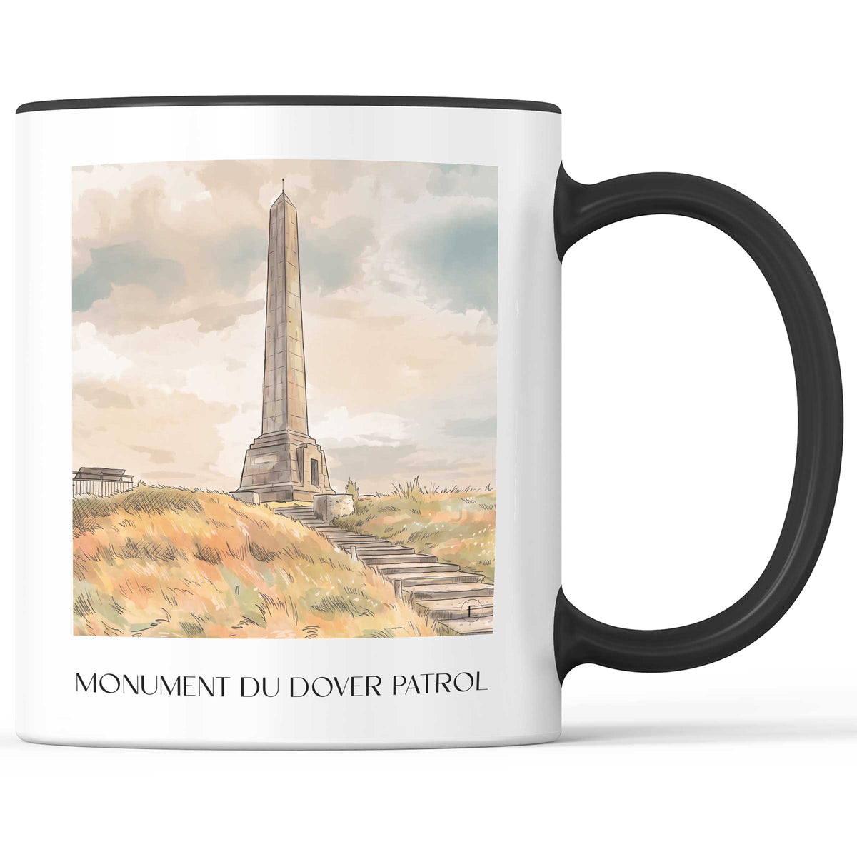 monument-du-dover-patrol-cap-blanc-nez-frankreich-kaffeebecher-aquarell