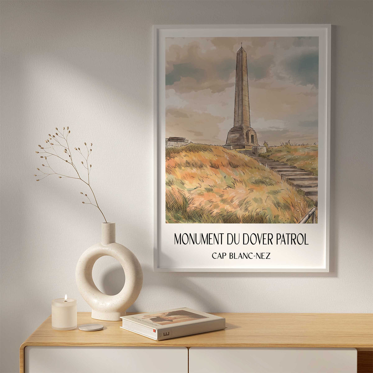 monument-du-dover-patrol-cap-blanc-nez-frankreich-poster-aquarell