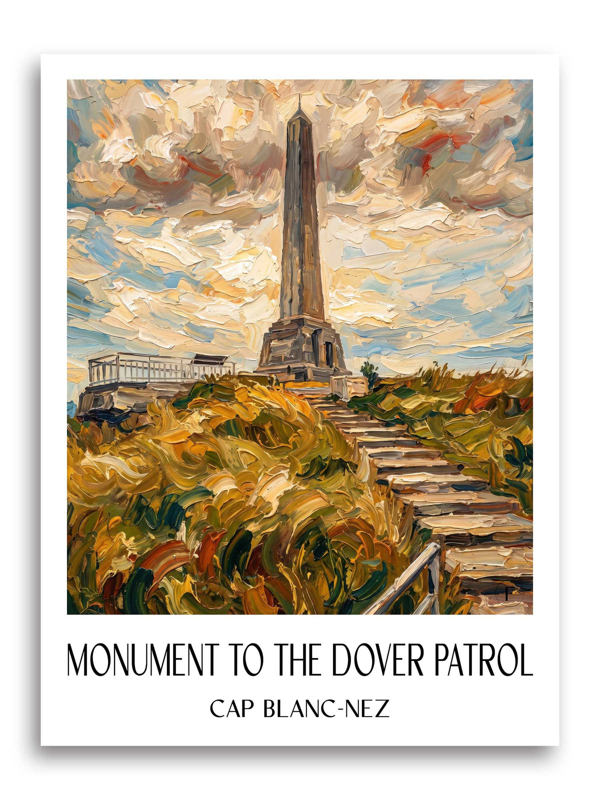 Monument du Dover Patrol Poster - Cap Blanc-Nez - Frankreich Kunstdruck - Ölgemälde von A4 bis A1 - favplace