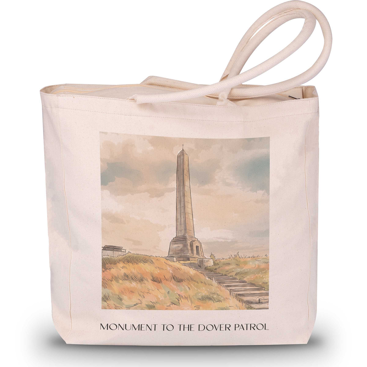 Monument du Dover Patrol Shopping Tasche - Cap Blanc-Nez - Frankreich Tote Bag - Einkaufstasche im Aquarell Stil