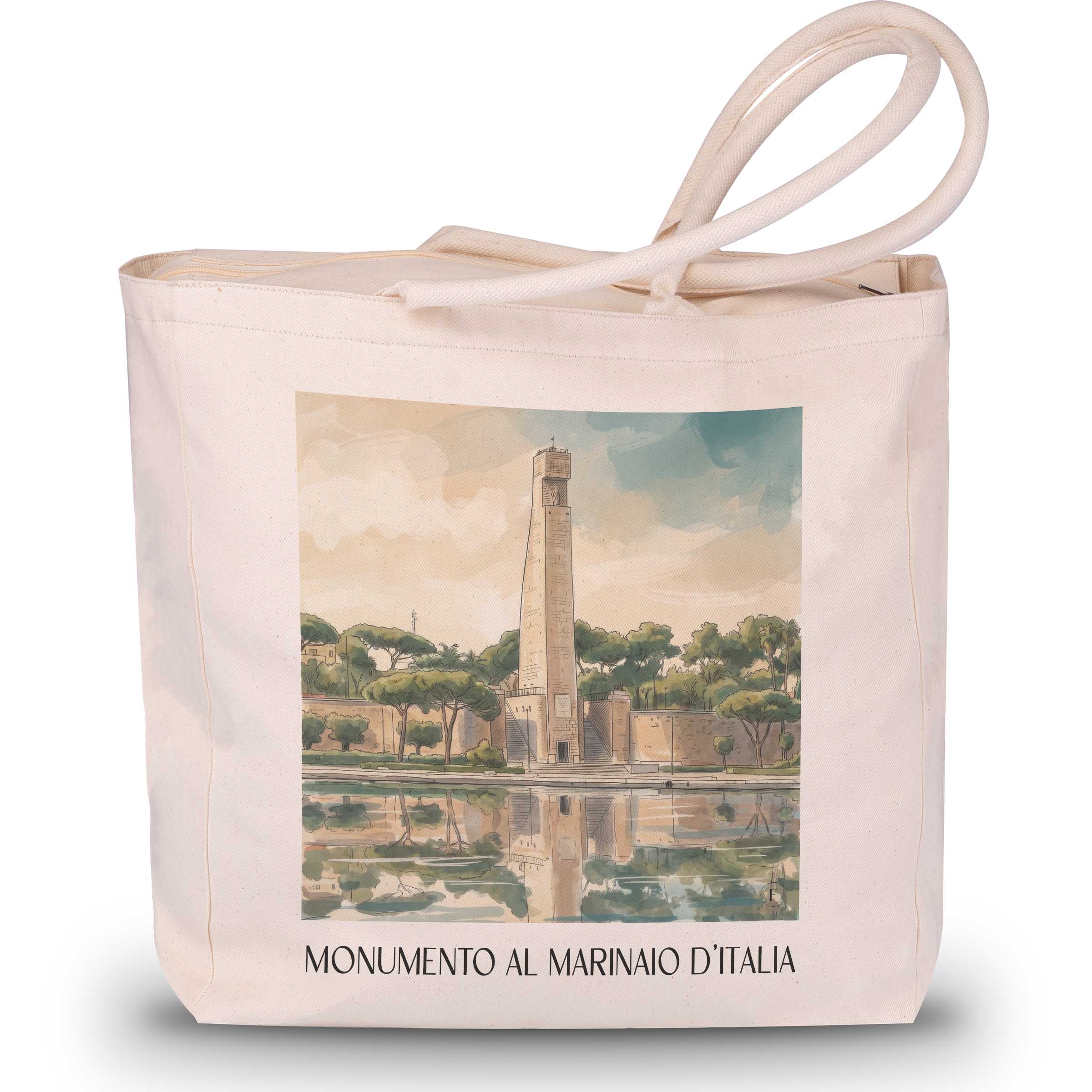 monumento-al-marinaio-d´italia-brindisi-italien-einkaufstasche-aquarell