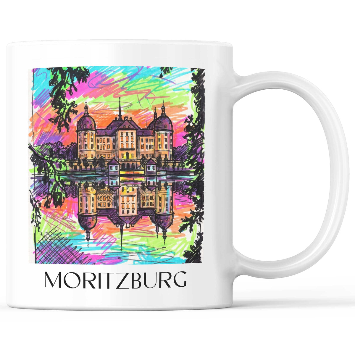 Moritzburg - Deutschland Becher - Kaffeetasse im Tag Graffiti Stil - favplace