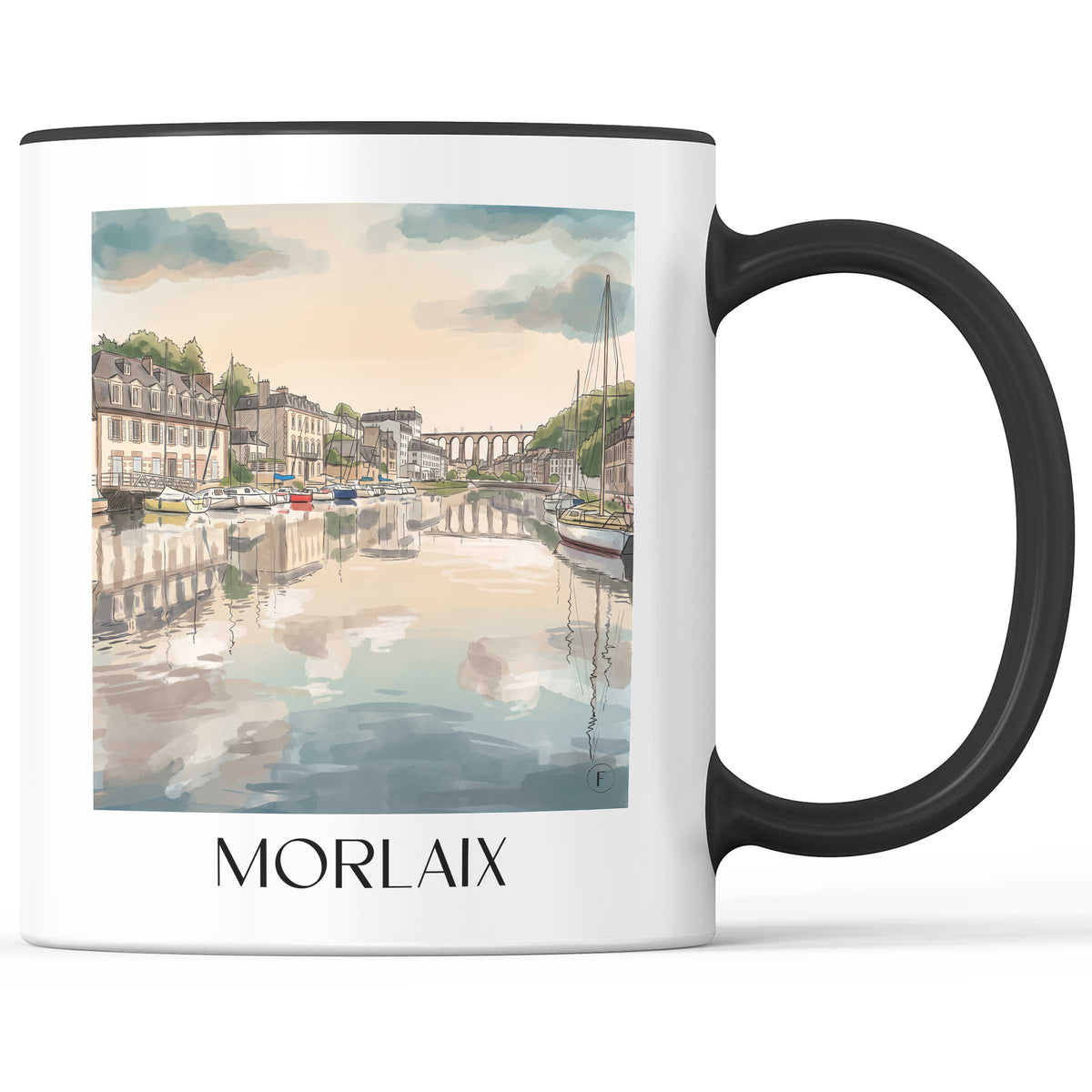 morlaix-finistère-frankreich-kaffeebecher-aquarell