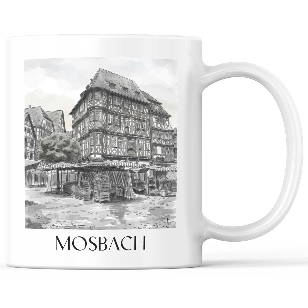 mosbach-neckartal-deutschland-kaffeebecher-aquarell-schwarz-weiss