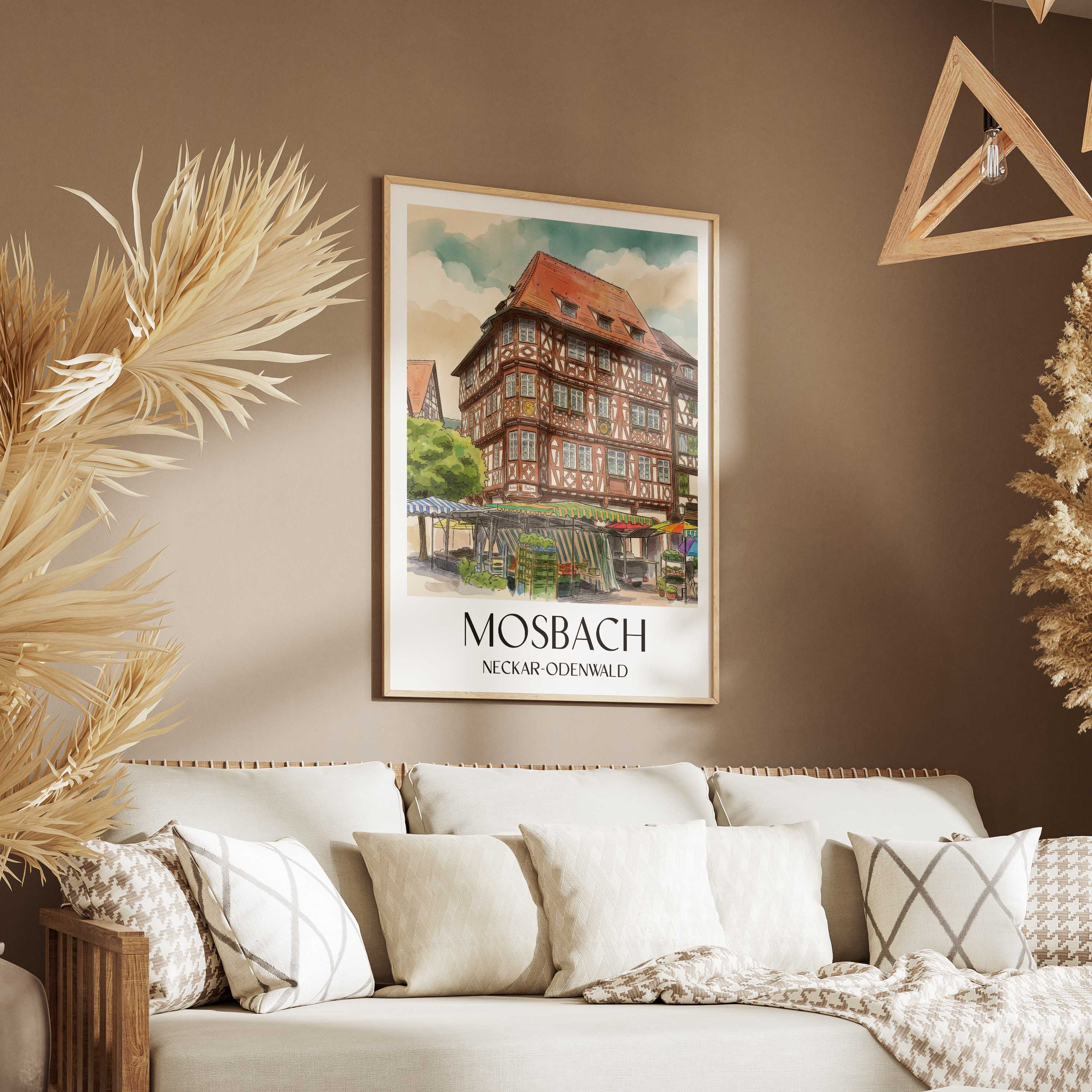 mosbach-neckar-odenwald-deutschland-poster-aquarell