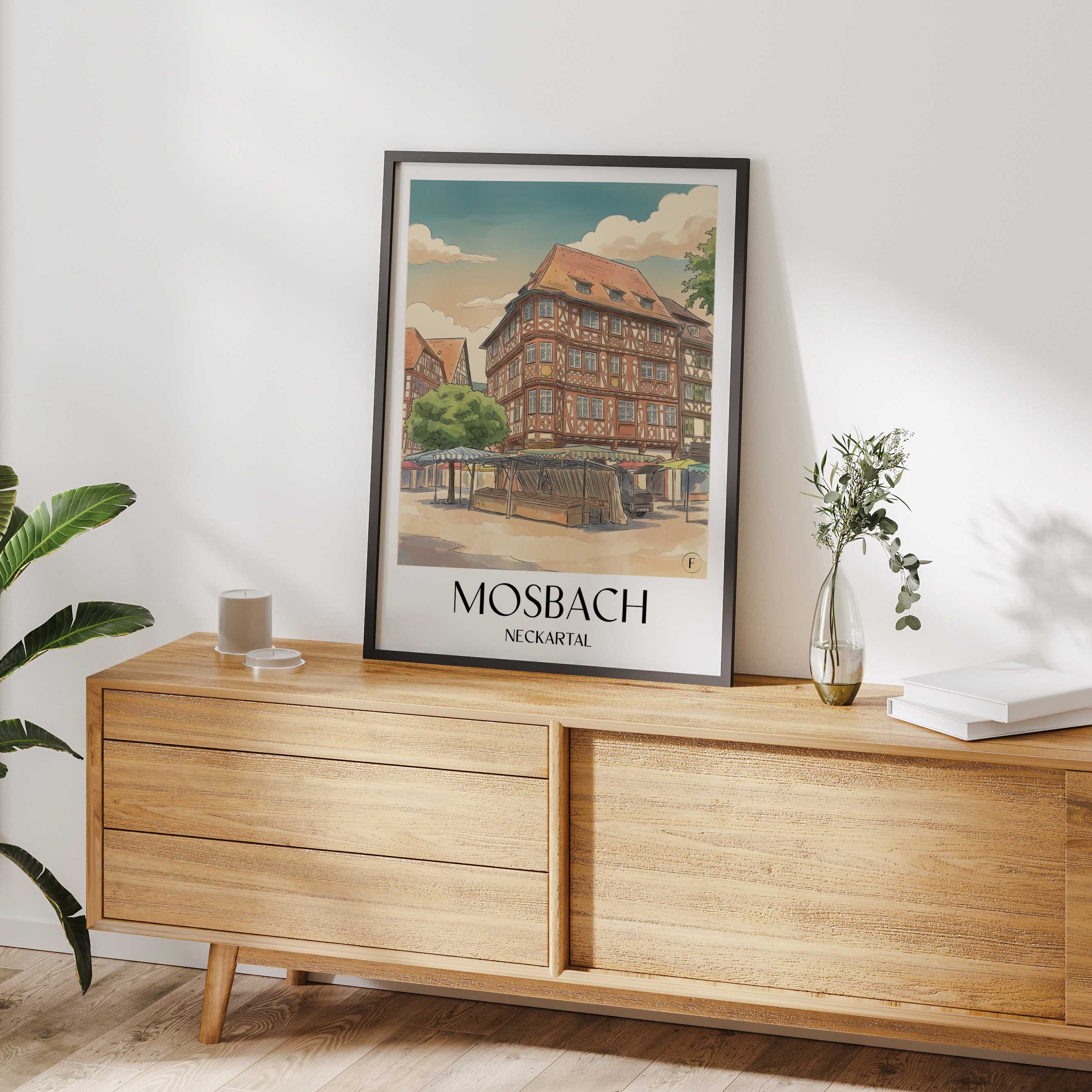 mosbach-neckartal-deutschland-poster-aquarell